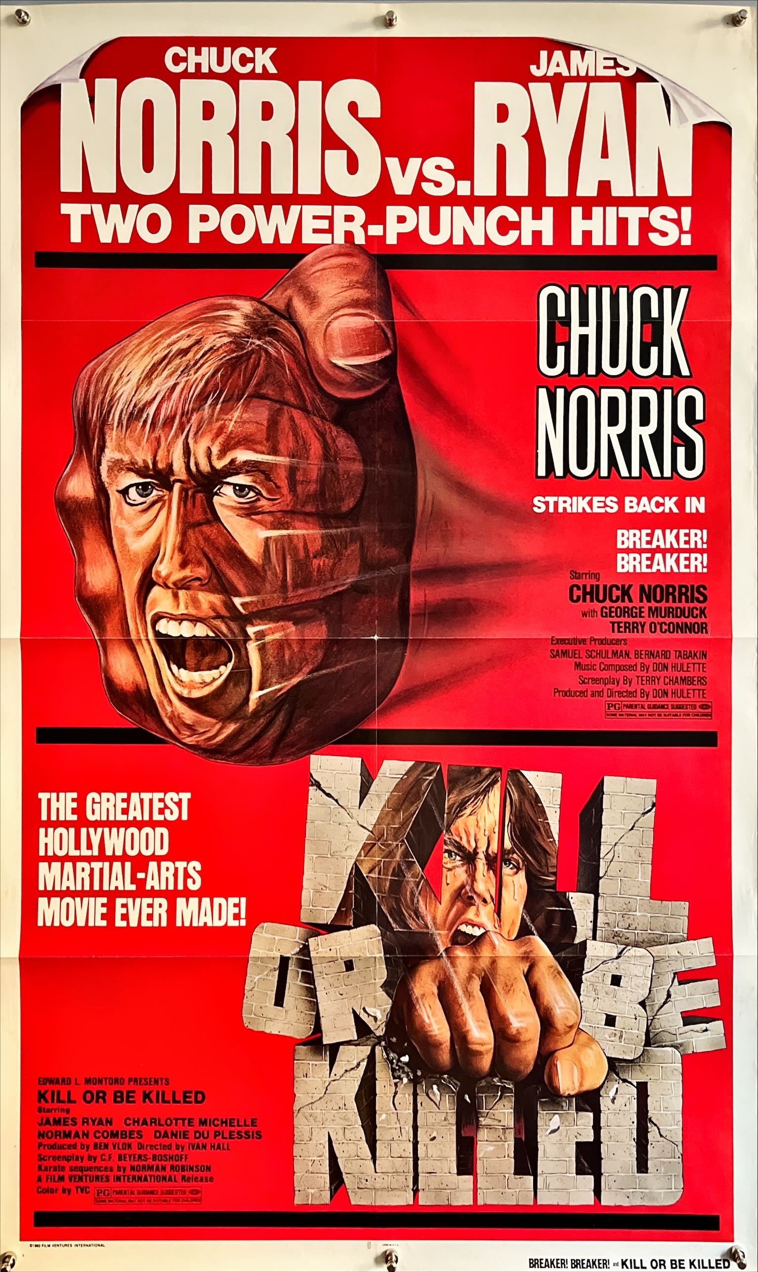 Breaker, breaker/kill or be killed ,1sh '80 Chuck Norris, James Ryan, cool kung fu art