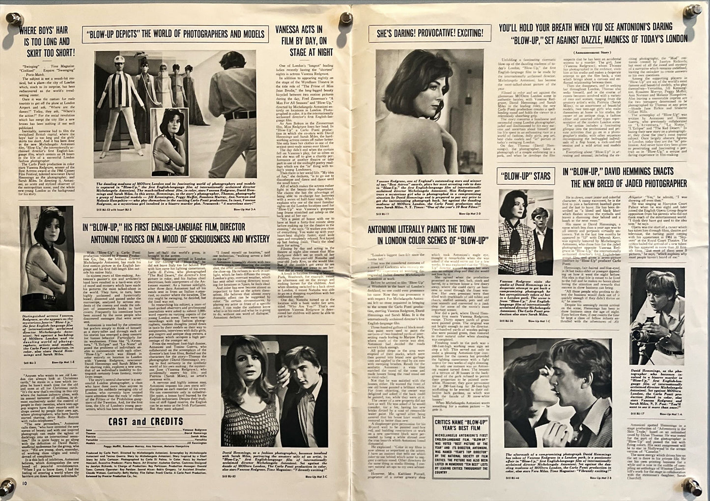 Blow up press book , pressbook 1967 Michelangelo Antonioni, David Hemmings, Vanessa Redgrave