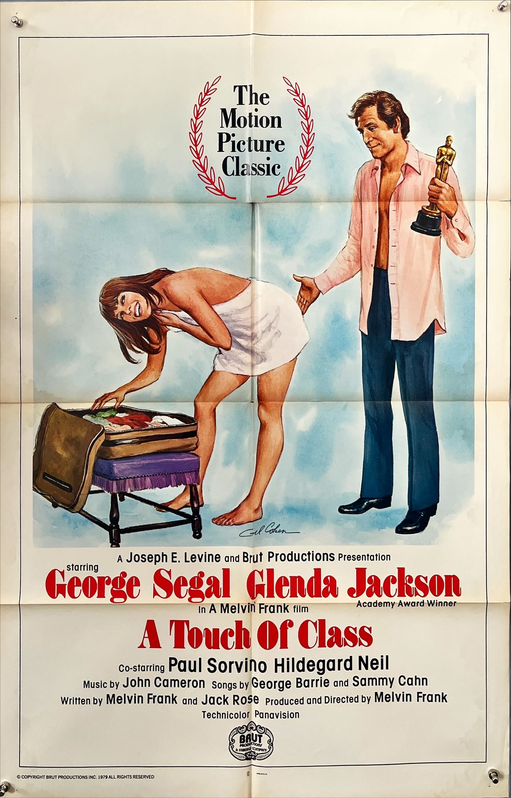 A Touch of Class (1973) – Original U.S. One-Sheet Movie Poster | Illustrated Art | Glenda Jackson & George Segal