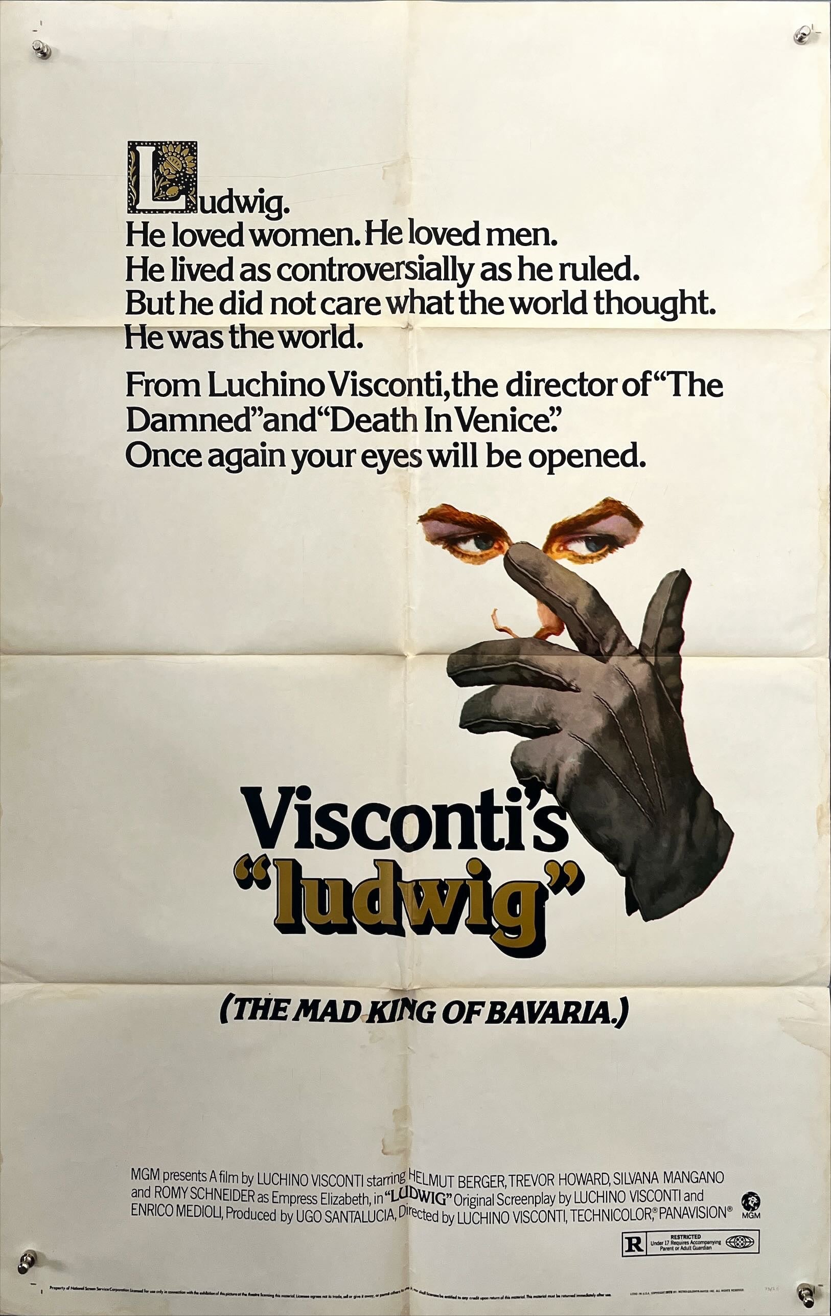 Ludwig (1972) – Original US One Sheet Movie Poster – MGM – Folded