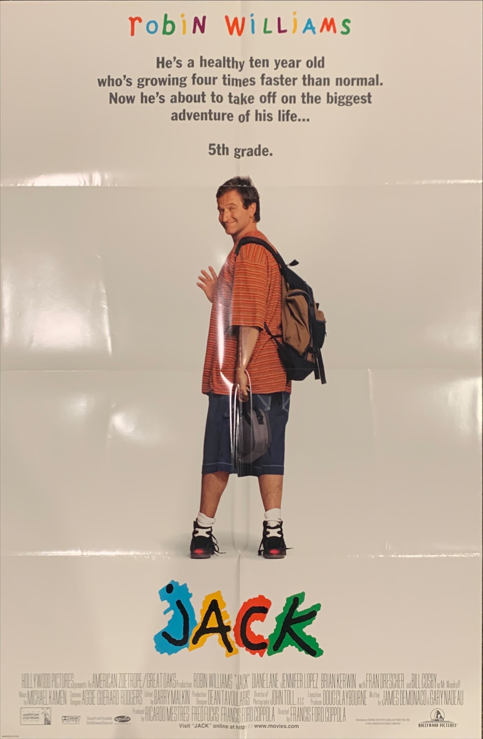 Jack, DS 1sh '96 Robin Williams grows up incredibly fast, Francis Ford Coppola