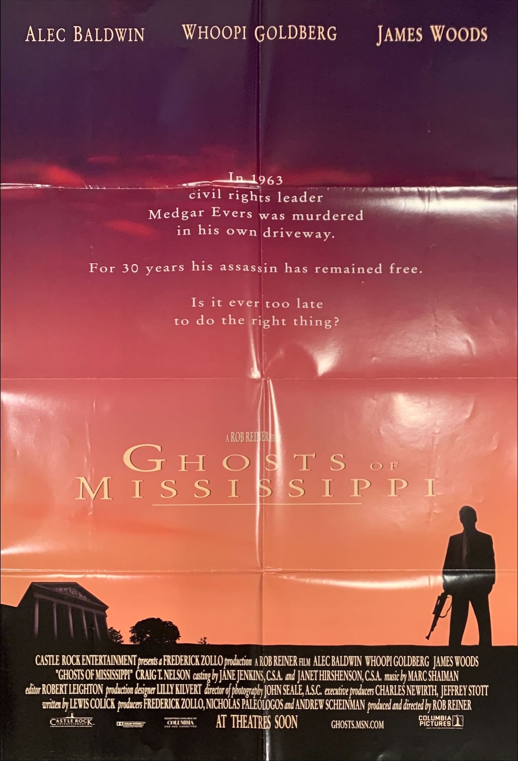 Ghosts of Missisippi, advance one-sheet movie poster '96 Baldwin, Woods