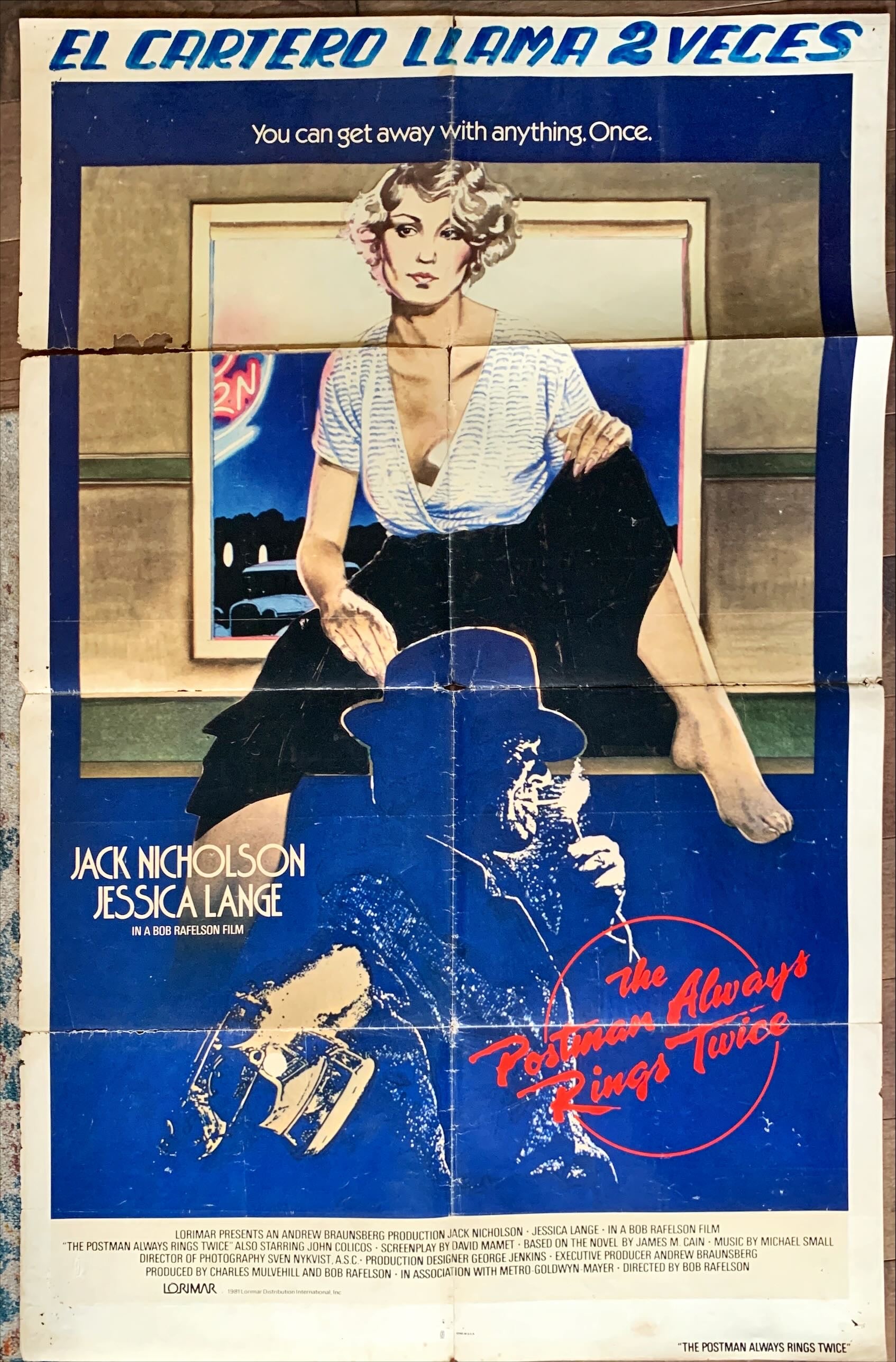 The Postman always rings twice, int'l 1sh 1981 Jack Nicholson, far sexier art of Jessica Lange