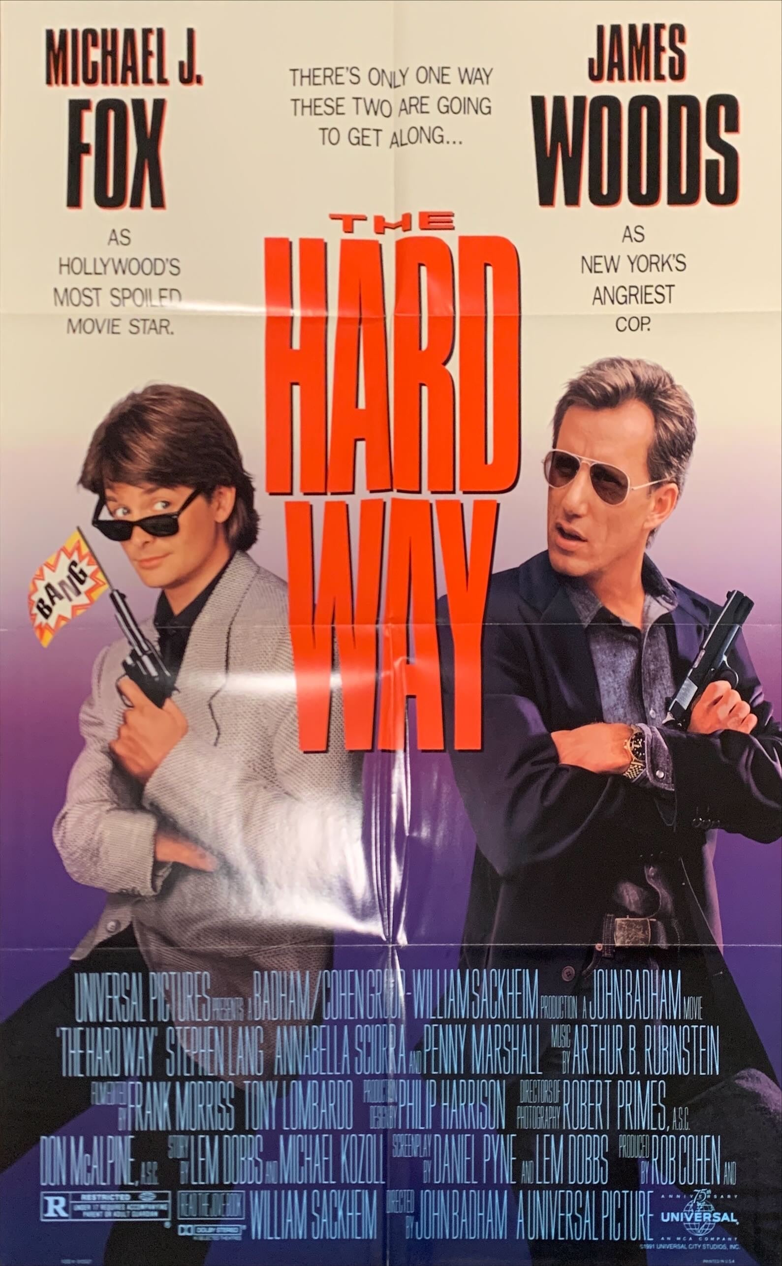 The Hard Way, one-sheet movie poster '91 Michael J. Fox James Woods