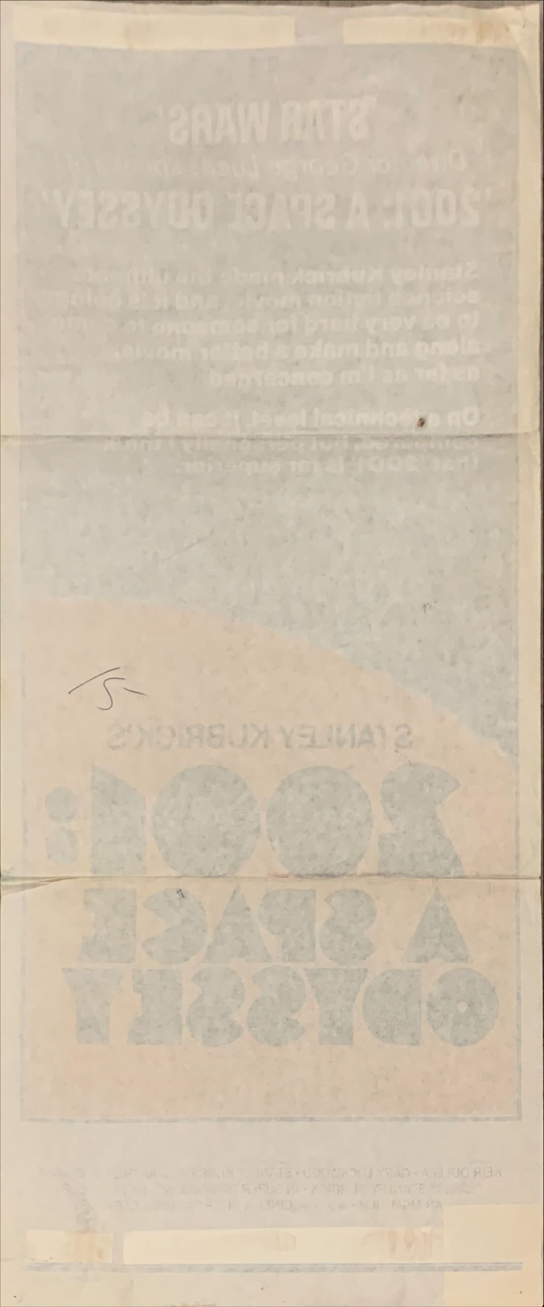 2001 A Space Odyssey, Aust daybill R1978 George Lucas says it's better than Star Wars