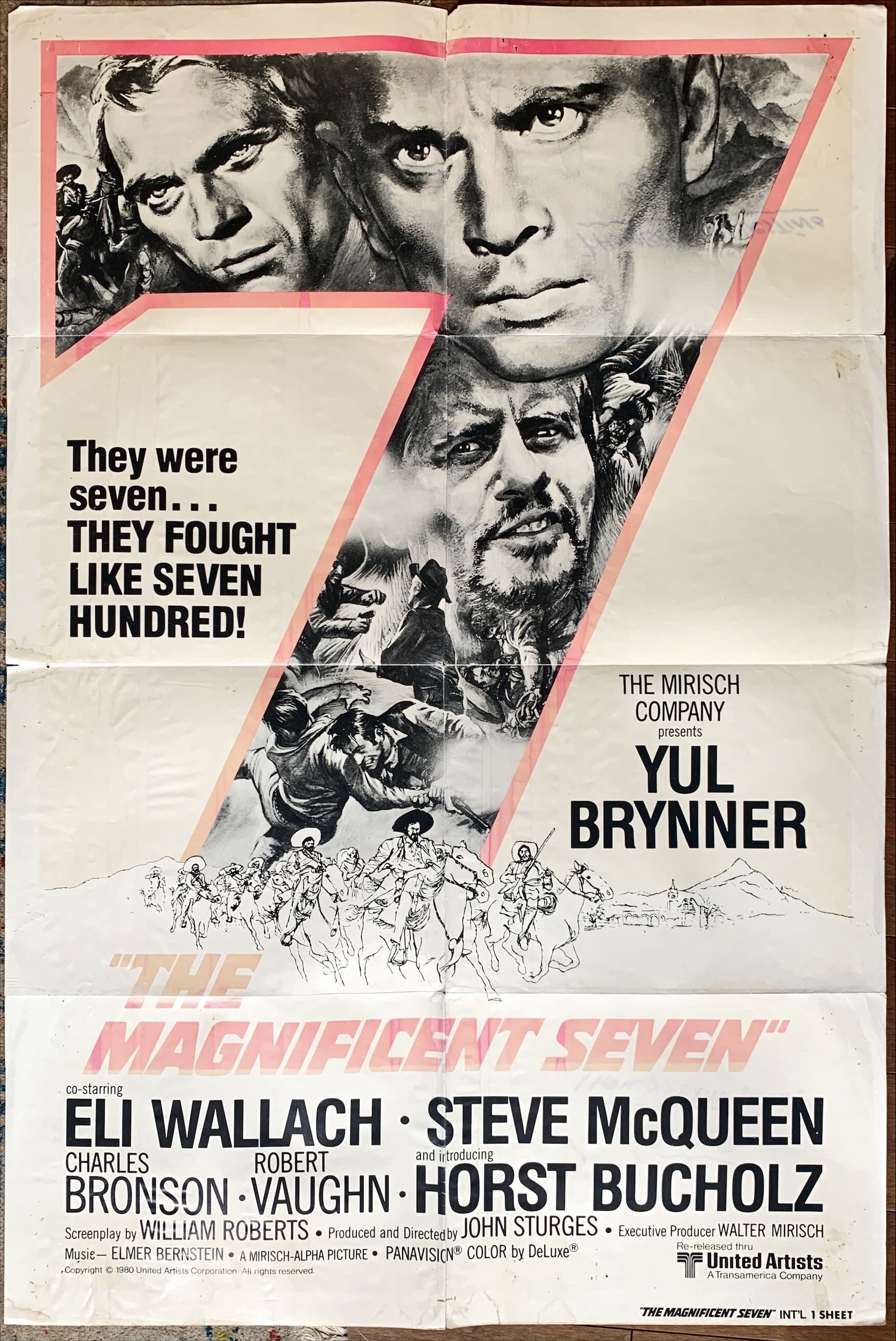 The Magnificent Seven, R1980 Yul Brynner, Steve McQueen, John Sturges' 7 Samurai
