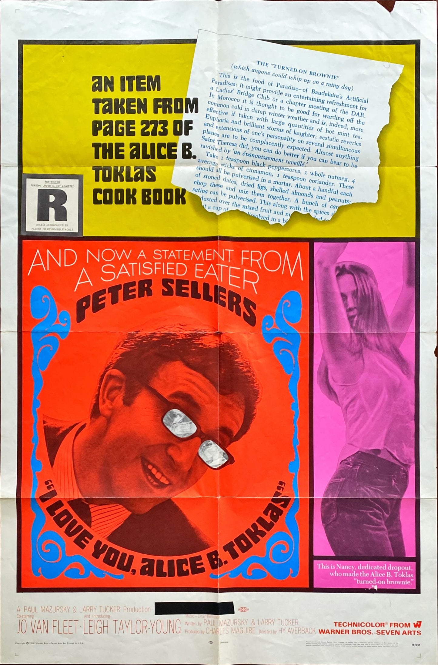 I Love you Alice B. Toklas (1968) One Sheet Movie Poster - Peter Sellers