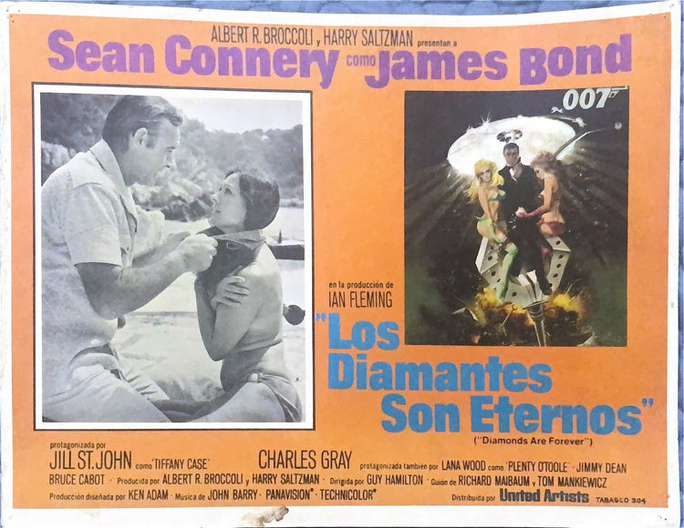 DIAMONDS ARE FOREVER Mexican Lobby Card &