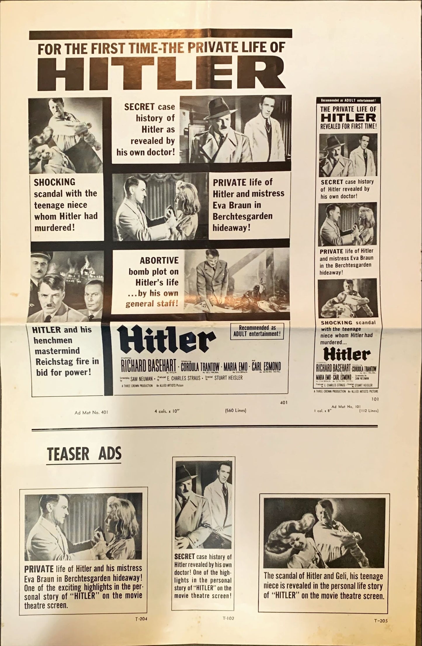 Hitler! pressbook '62