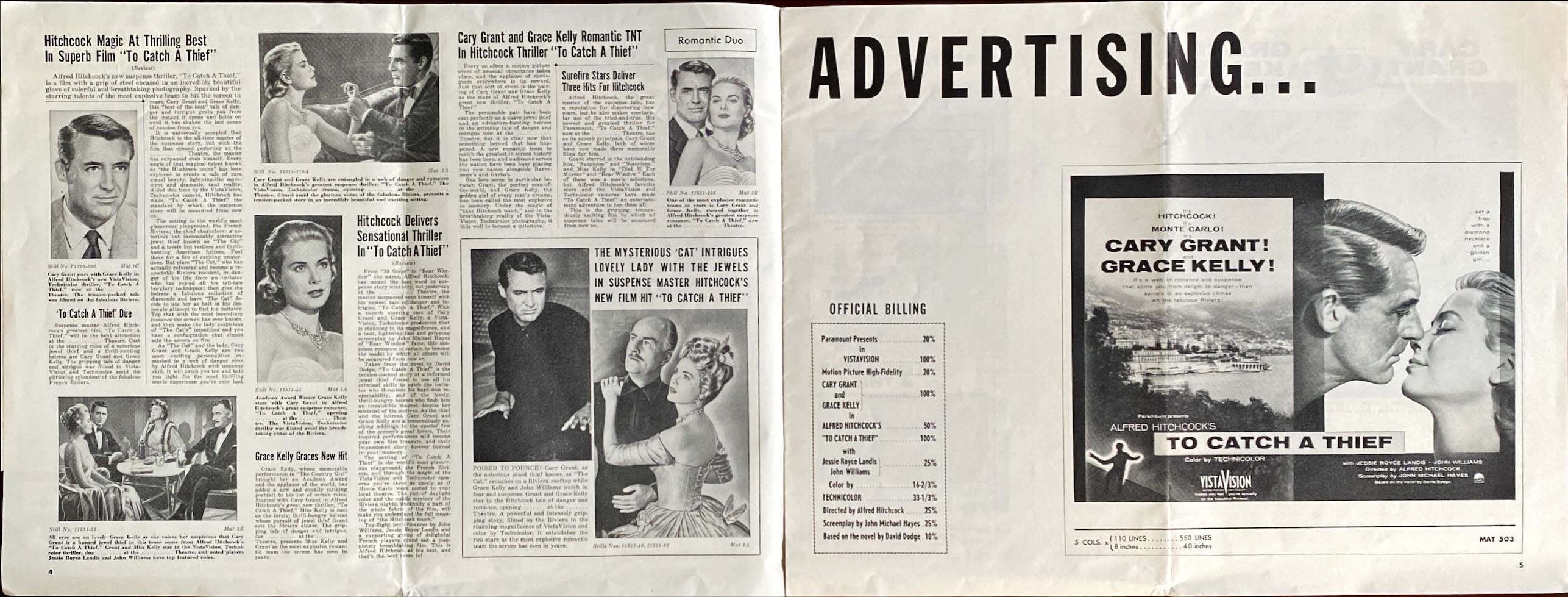 (37) TO CATCH A THIEF pressbook '55 - PosterCollectors.xyz