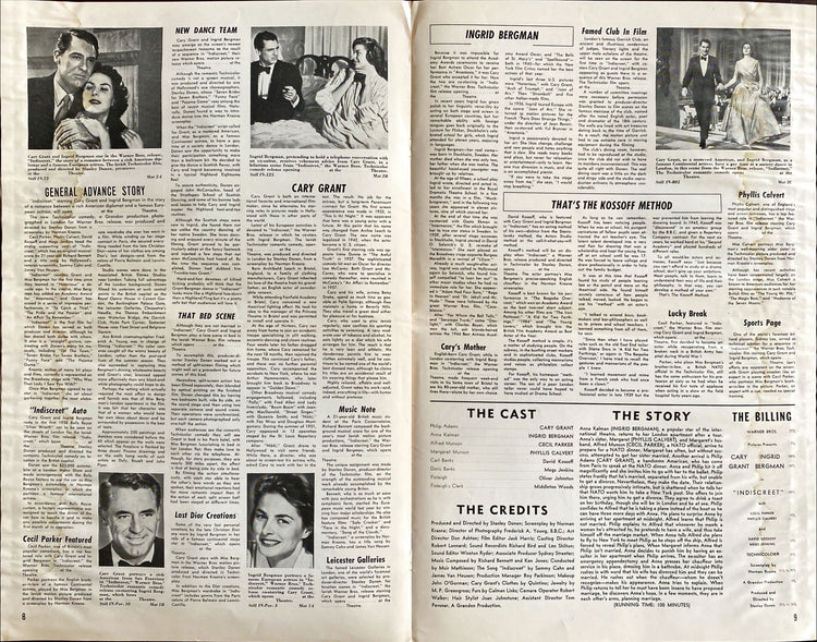 (255) INDISCREET pressbook 1958 - Hitchcock (No Cuts) - PosterCollectors.xyz