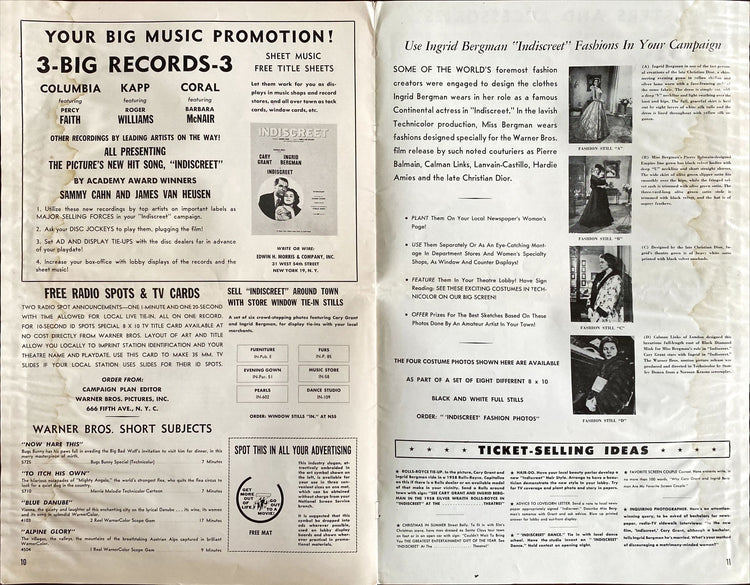 (255) INDISCREET pressbook 1958 - Hitchcock (No Cuts) - PosterCollectors.xyz