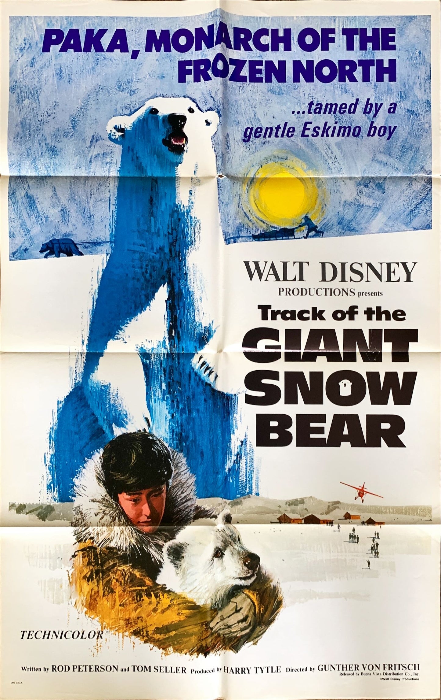 Snow Bear, int'l 1sh '72 Disney- Adapted from TV, RARE