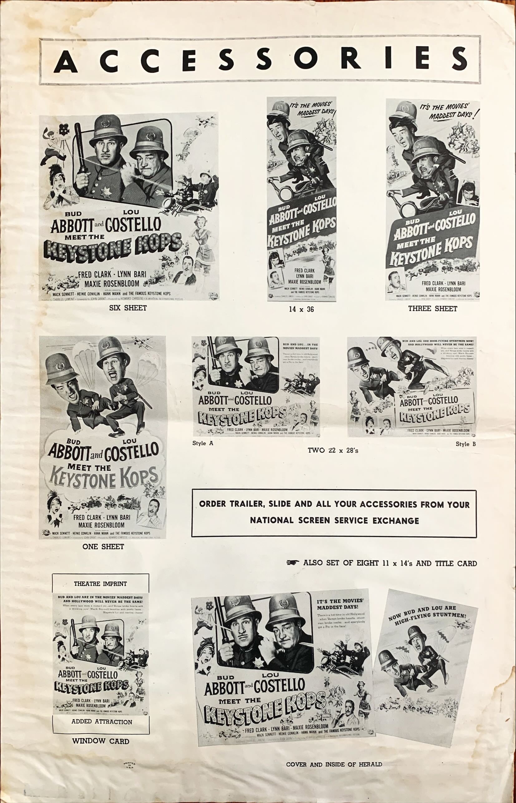 Abbott and Costello Meet the Keystone Kops, pressbook 1955