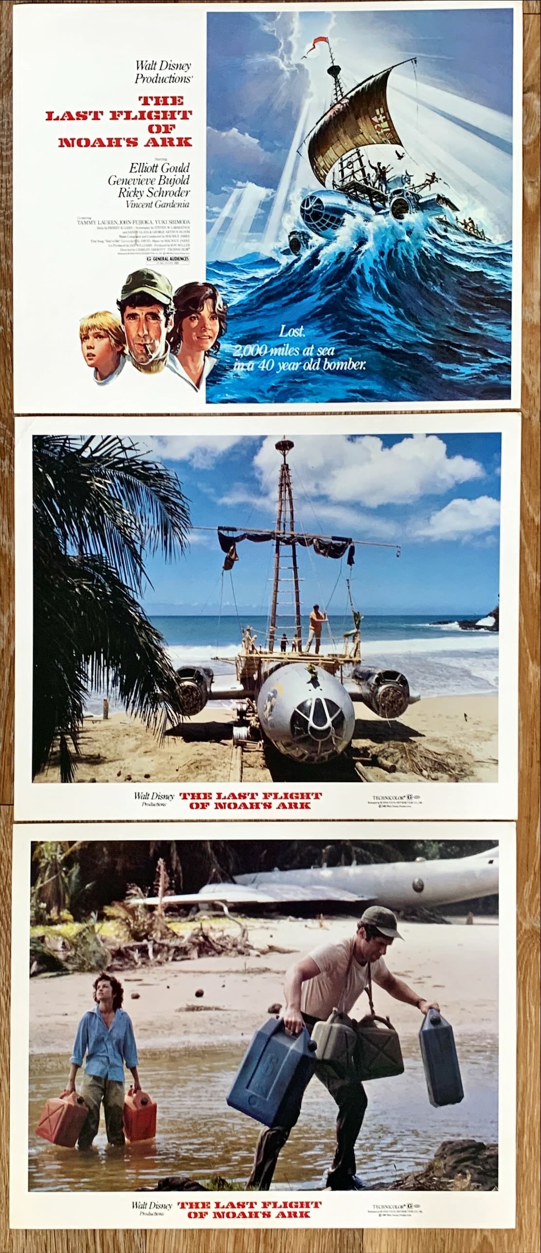 The Last Flight of Noah's Ark, 3 Lobby Cards 1980 Disney