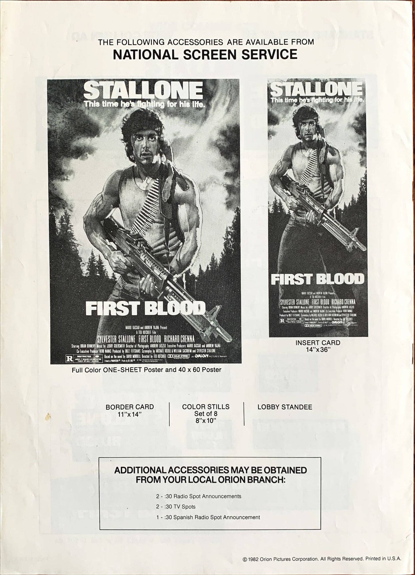 First Blood, Pressbook 1982 Sylvester Stallone