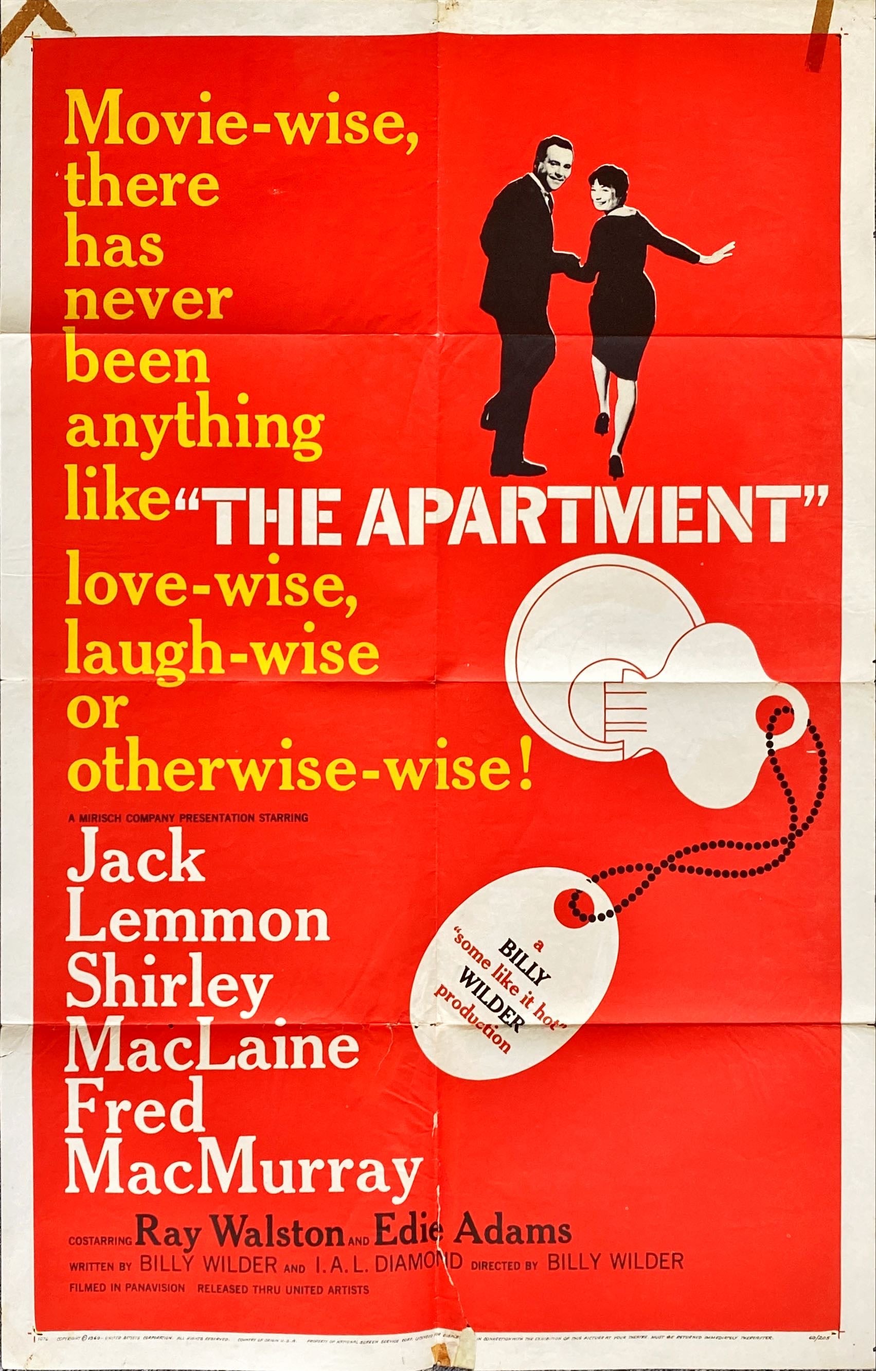 #768 THE APARTMENT 1 sheet 1960 Billy Wilder, Jack Lemmon