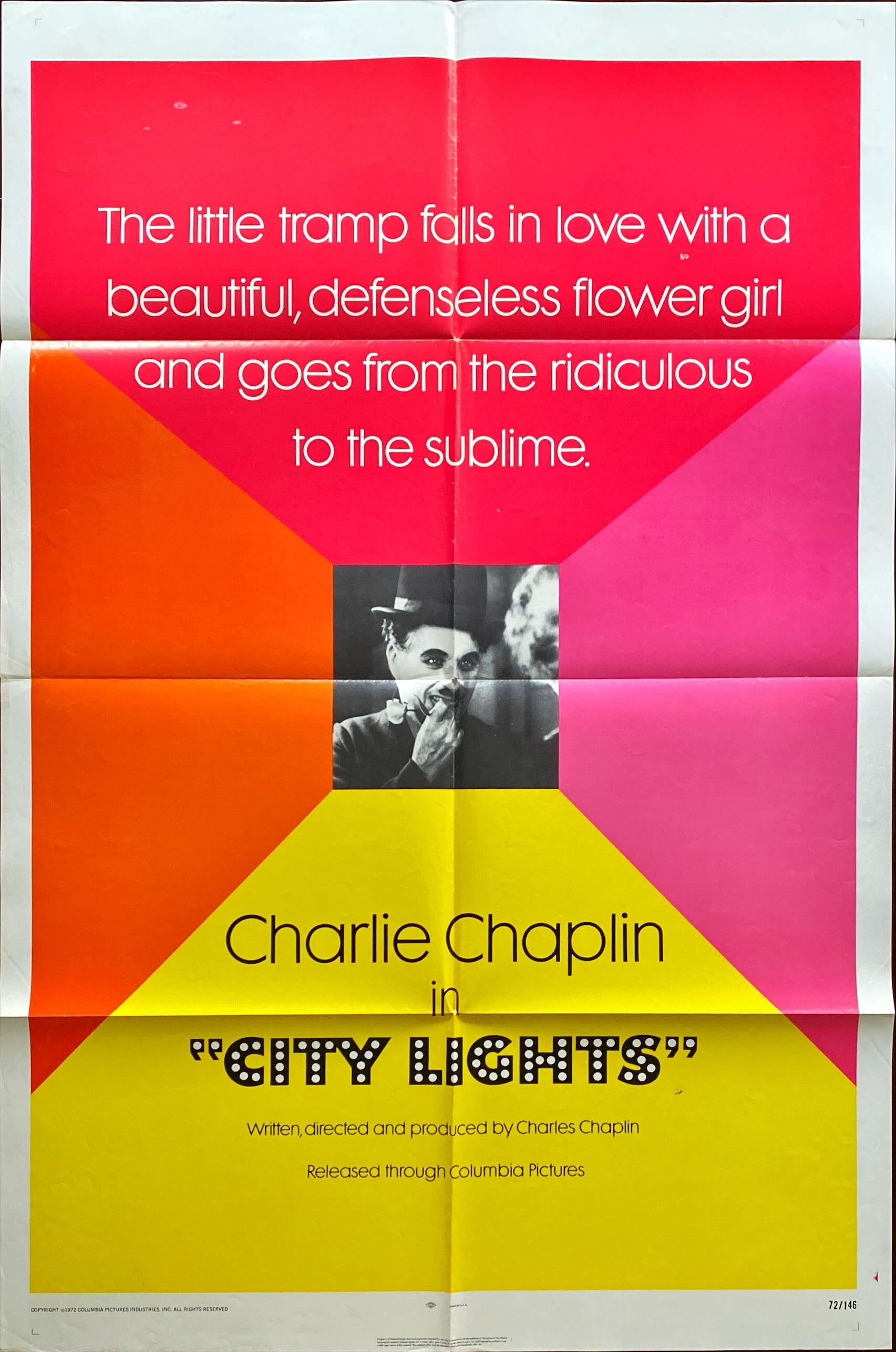 City Lights, 1sh R1972 - Charlie Chaplin