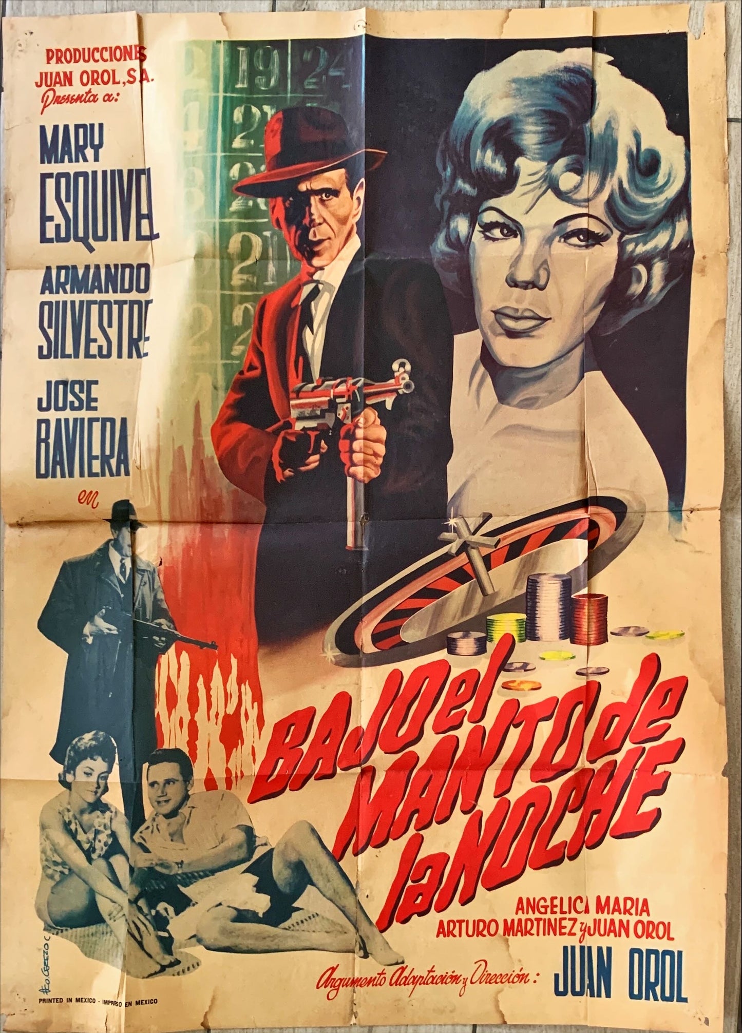Bajo el Manto de la Noche, Mexican movie poster '62