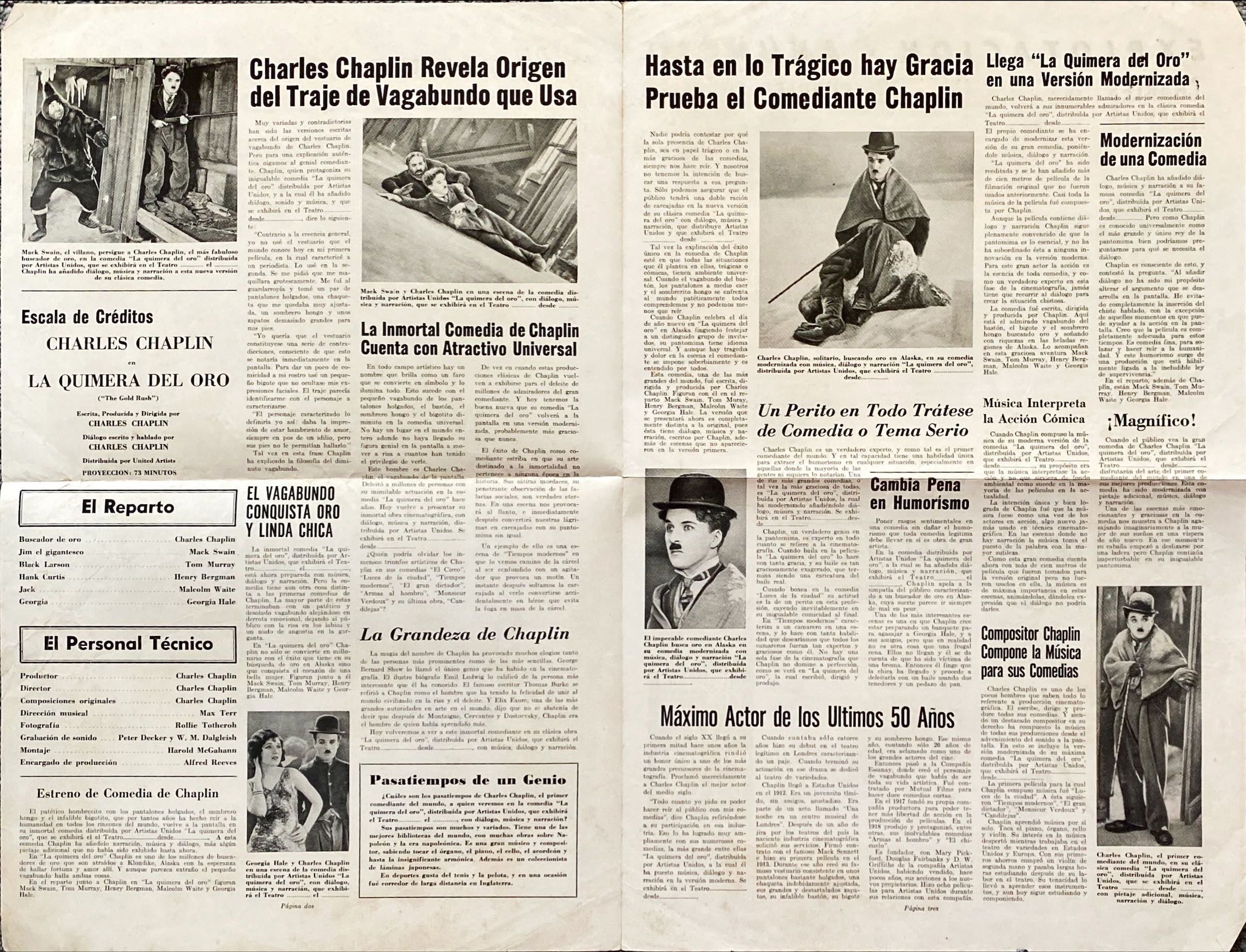 The Gold Rush () Pressbook - R59, SPAN, Chaplin