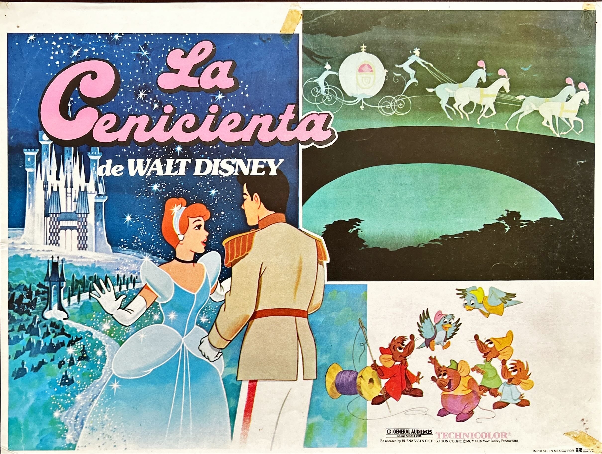 Cinderella (1950) 6x Lobby Cards - MX