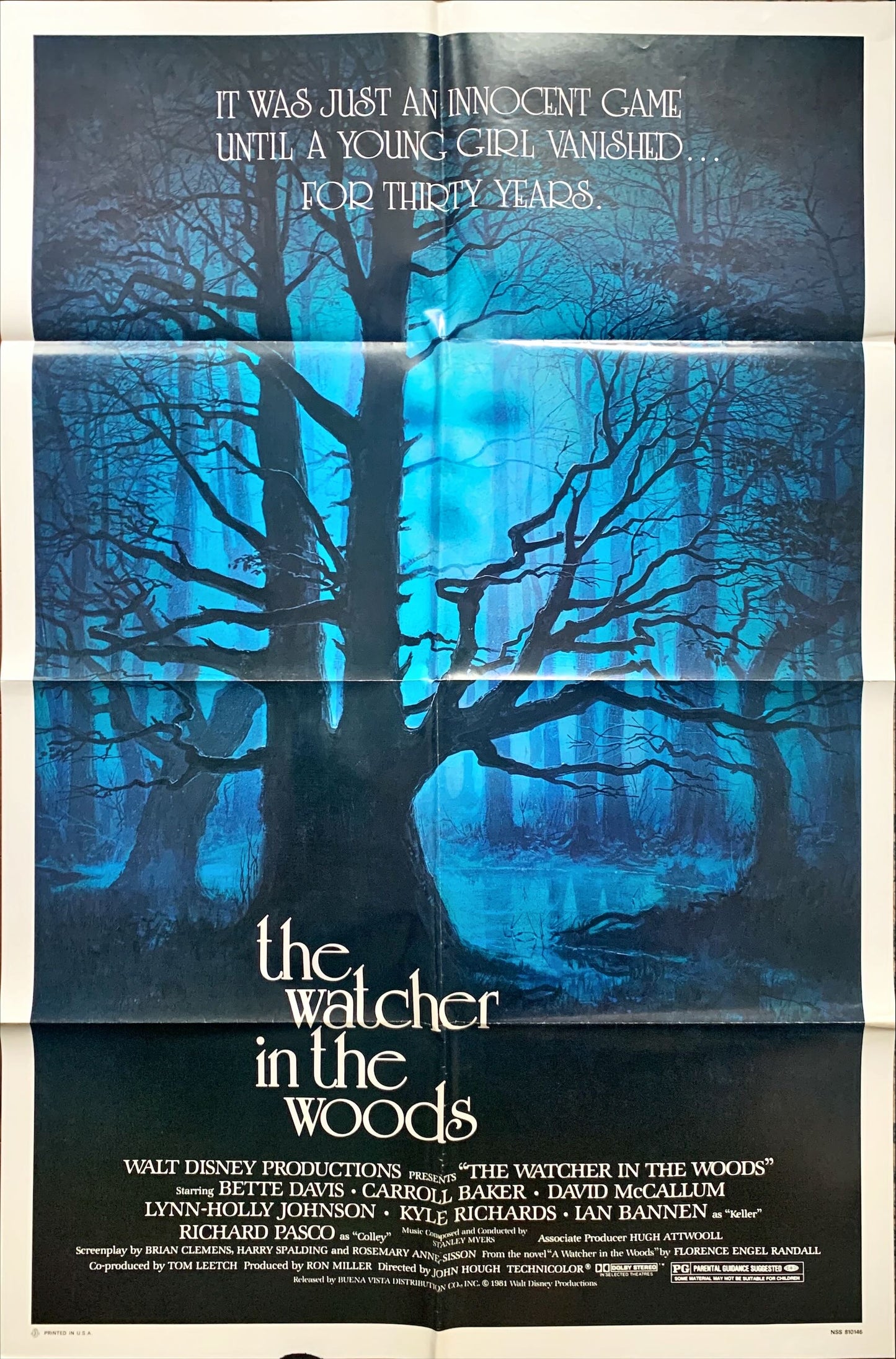 The Watcher in the Woods, one-sheet movie poster '80 Disney horror