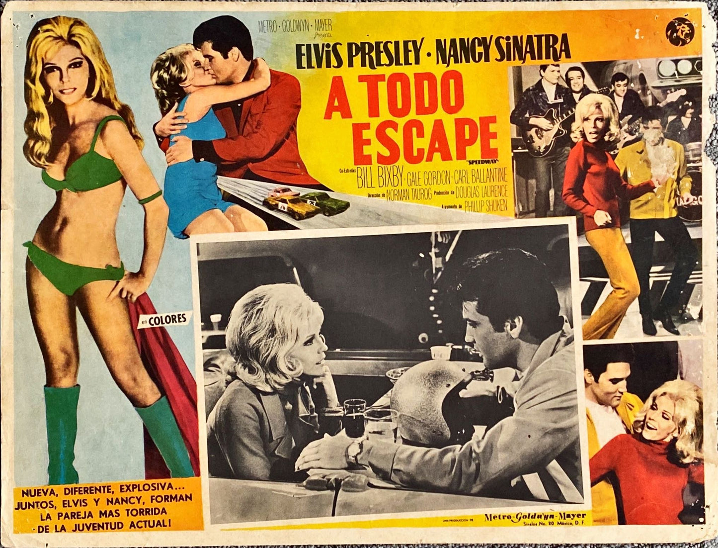 #1121 SPEEDWAY Mexican Lobby Card 1968 -Elvis Presley - PosterCollectors.xyz
