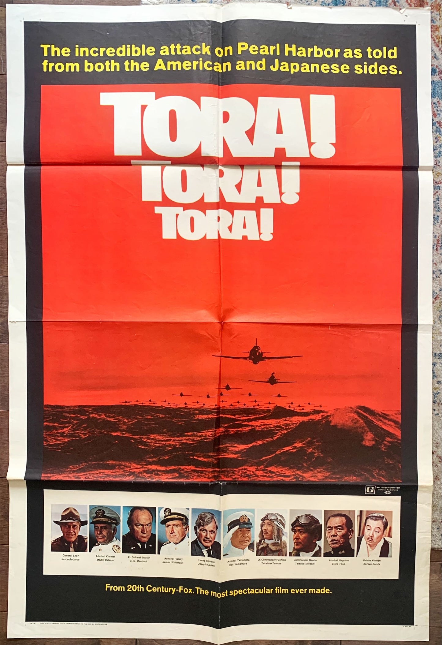 #1465 TORA TORA TORA style B 1sh 1970 the re-creation of the attack on Pearl Harbor