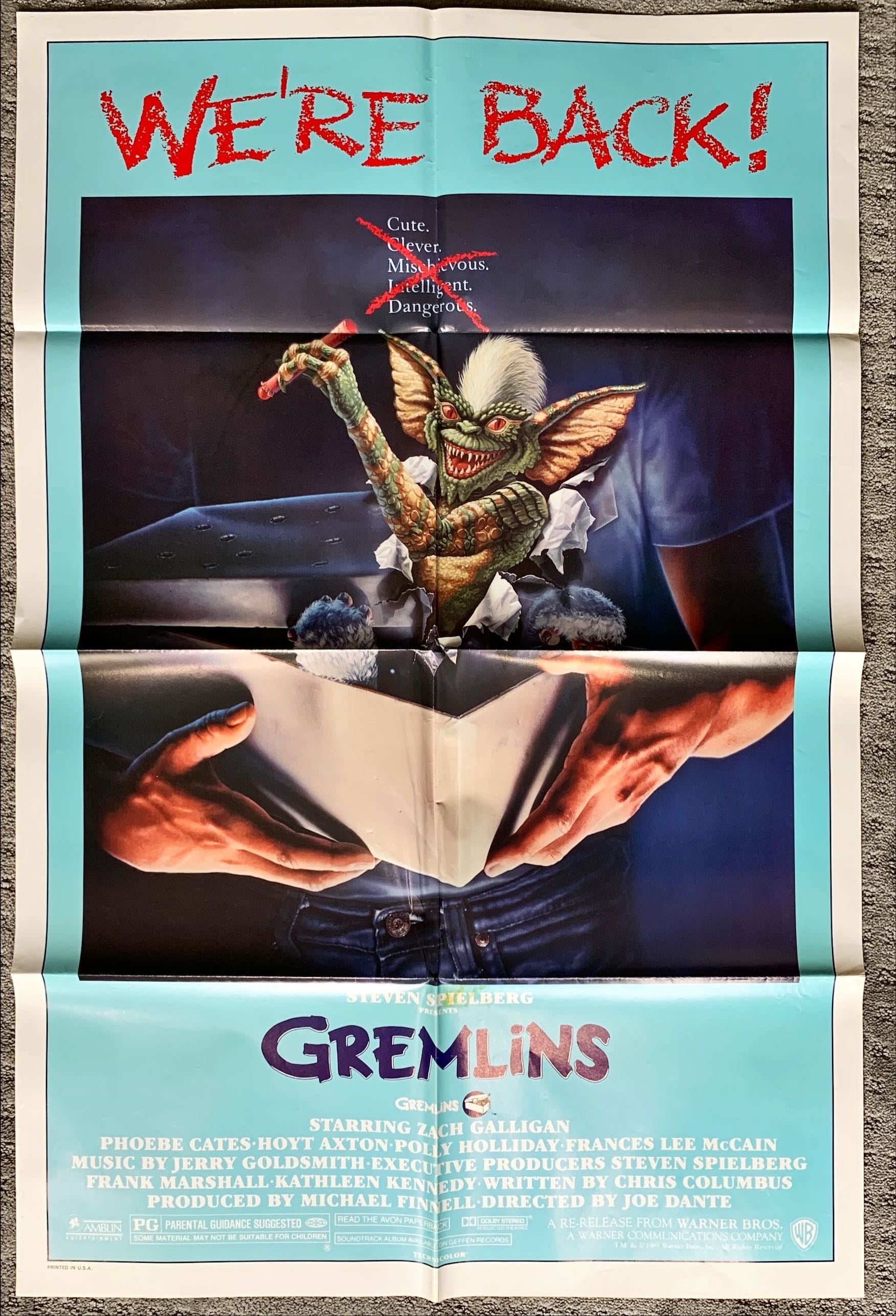 Gremlins (1984) One Sheet Movie Poster - R'85, Spielberg