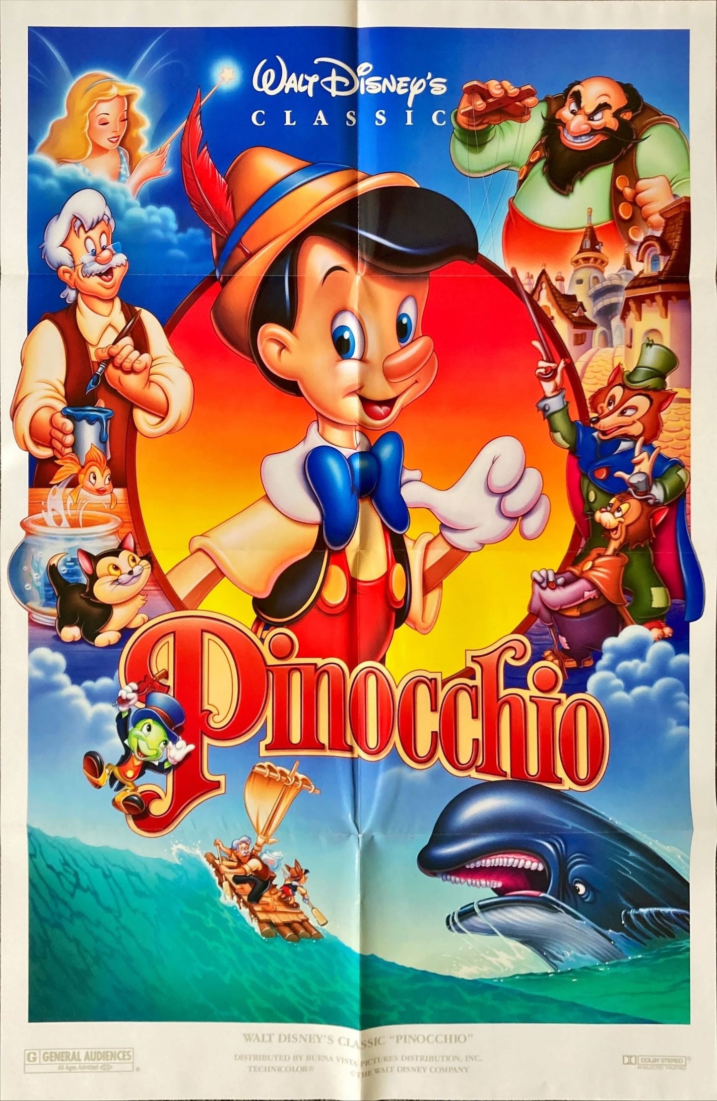 Walt Disney's Pinocchio, DS 1sh R1992 Disney