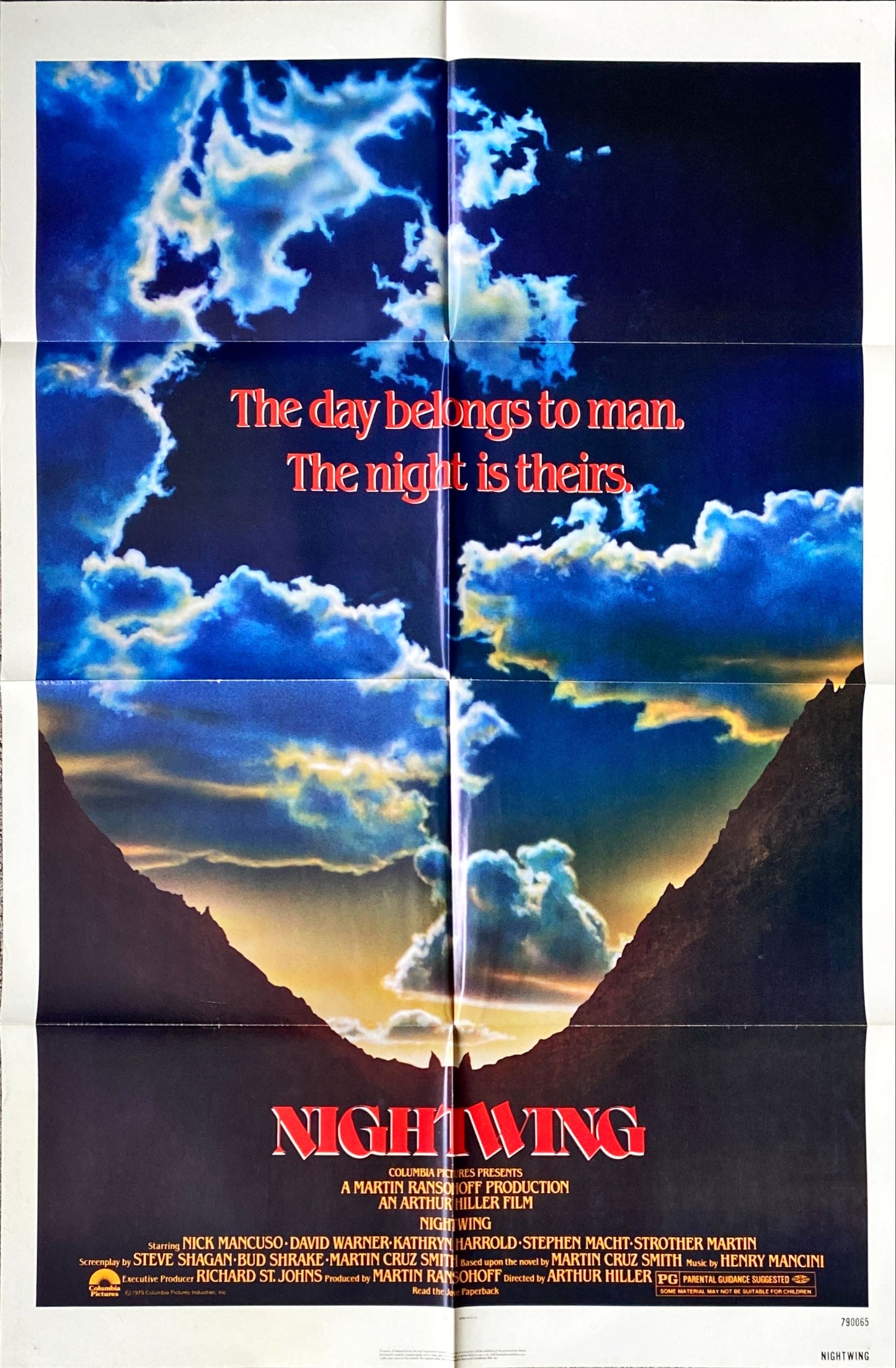 Nightwing, 1sh 1979 Nick Mancuso, David Warner, Kathryn Harrold, killer bats, Graves art!
