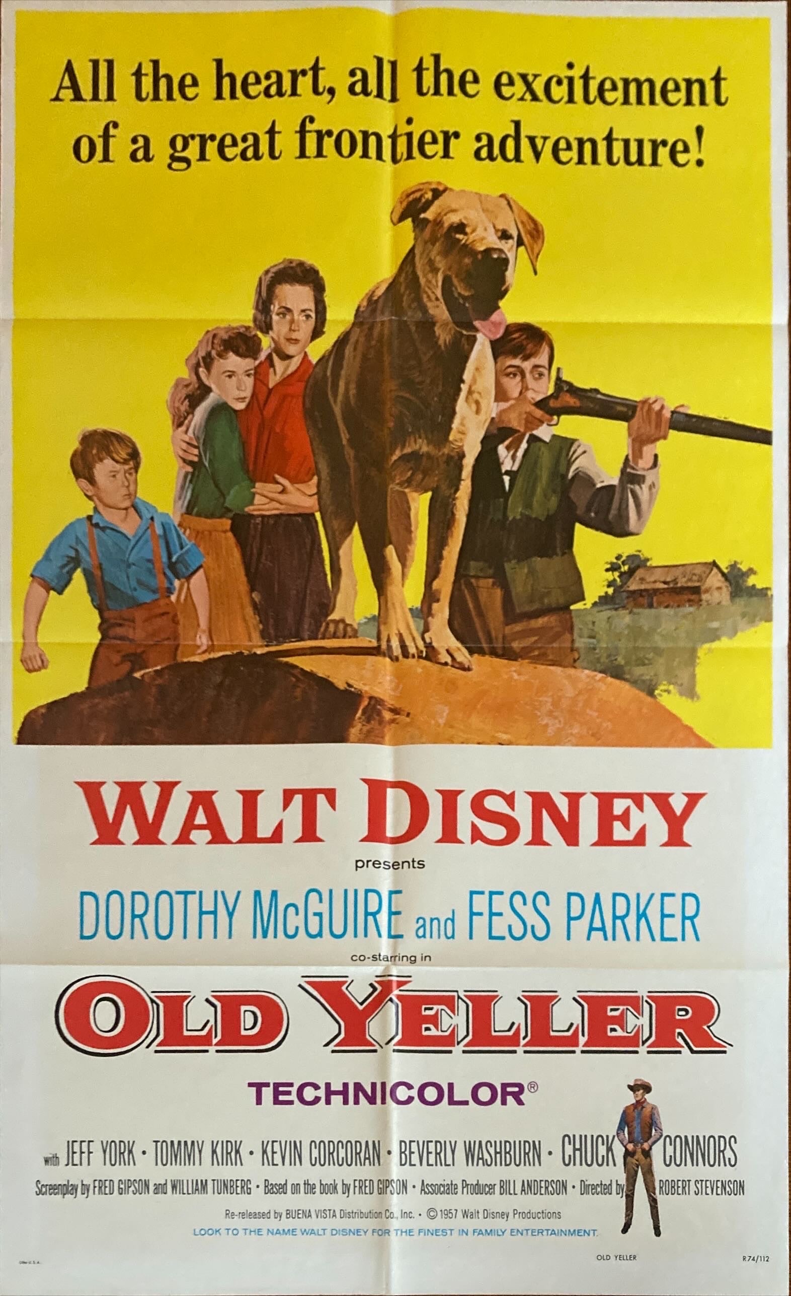 Old Yeller (R1965) Dorothy McGuire, Fess Parker, art of Disney's most classic canine