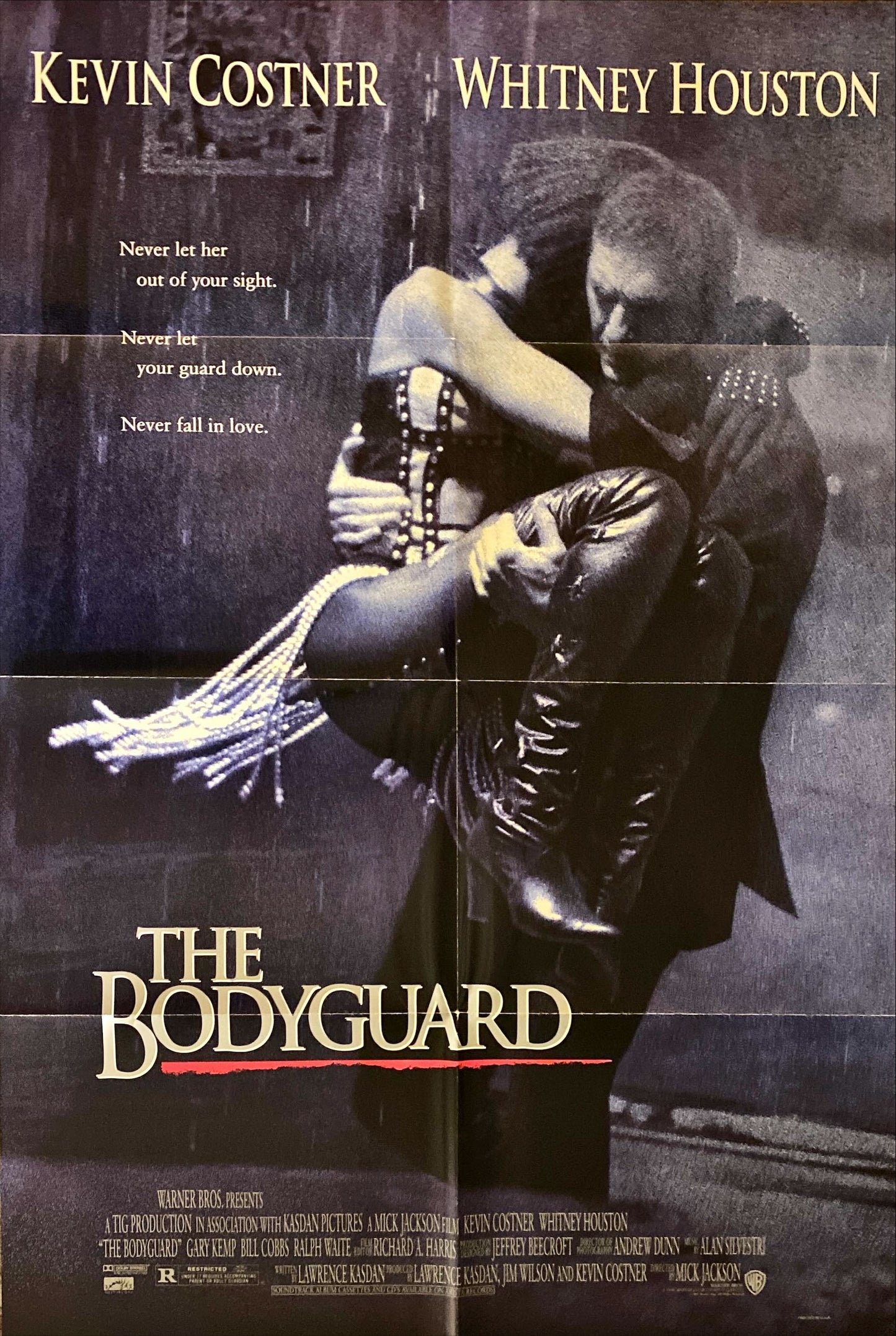 The Bodyguard, 1sh 1992 Kevin Costner Whitney Houston