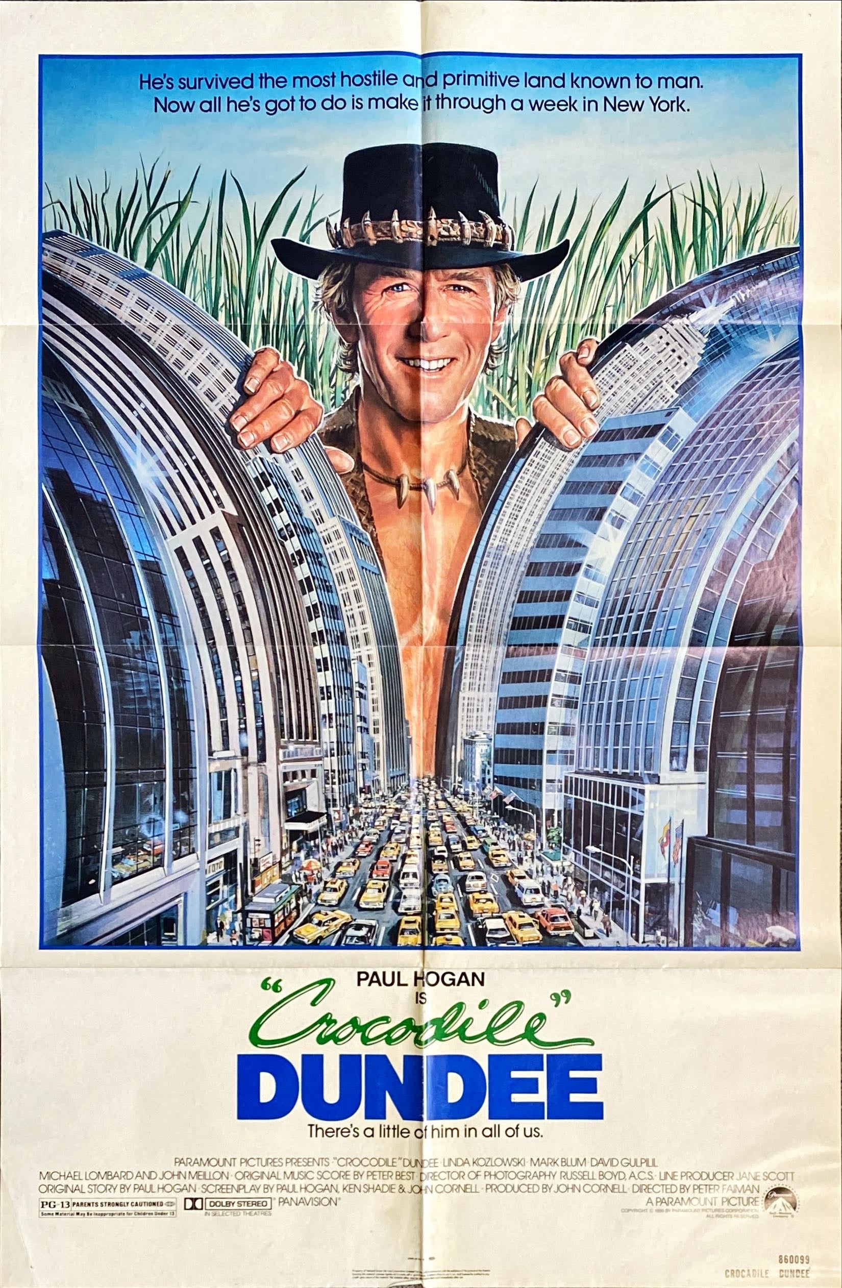 #237 Crocodile Dundee (1986) Paul Hogan Original One Sheet Poster Great Condition - PosterCollectors.xyz