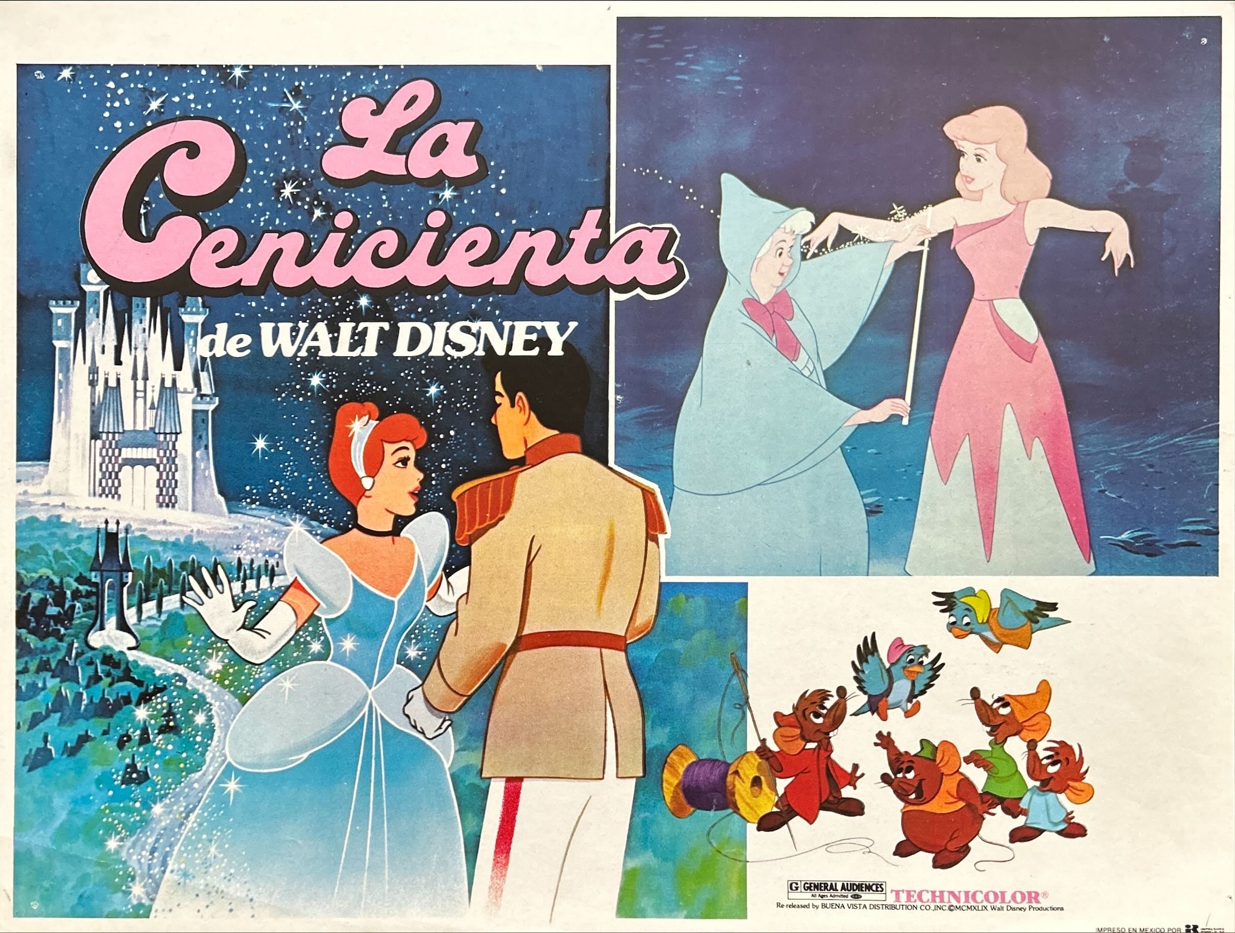 Cinderella (1950) 6x Lobby Cards - MX