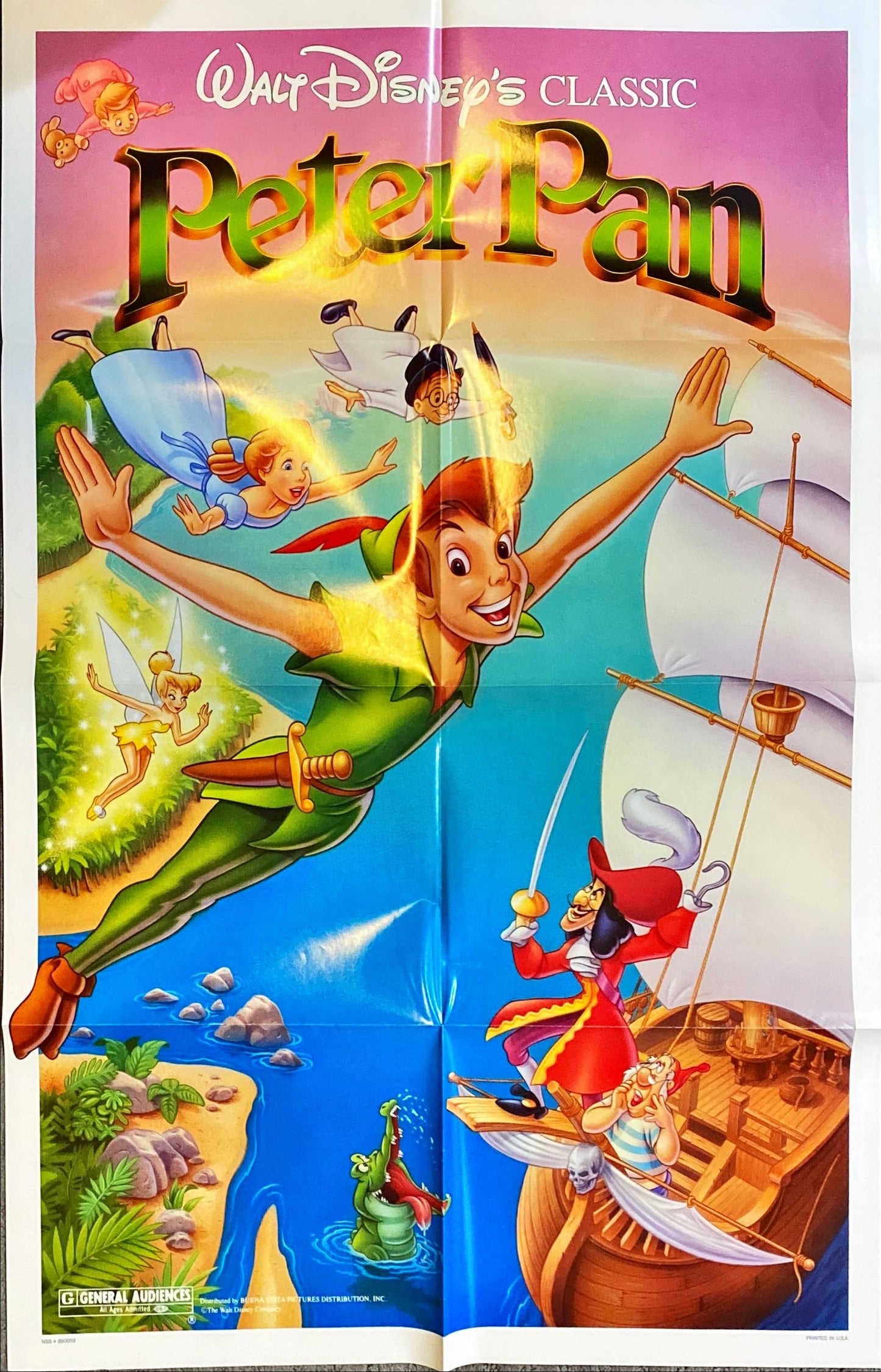 Walt Disney's Peter Pan, 1sh R1989 Walt Disney