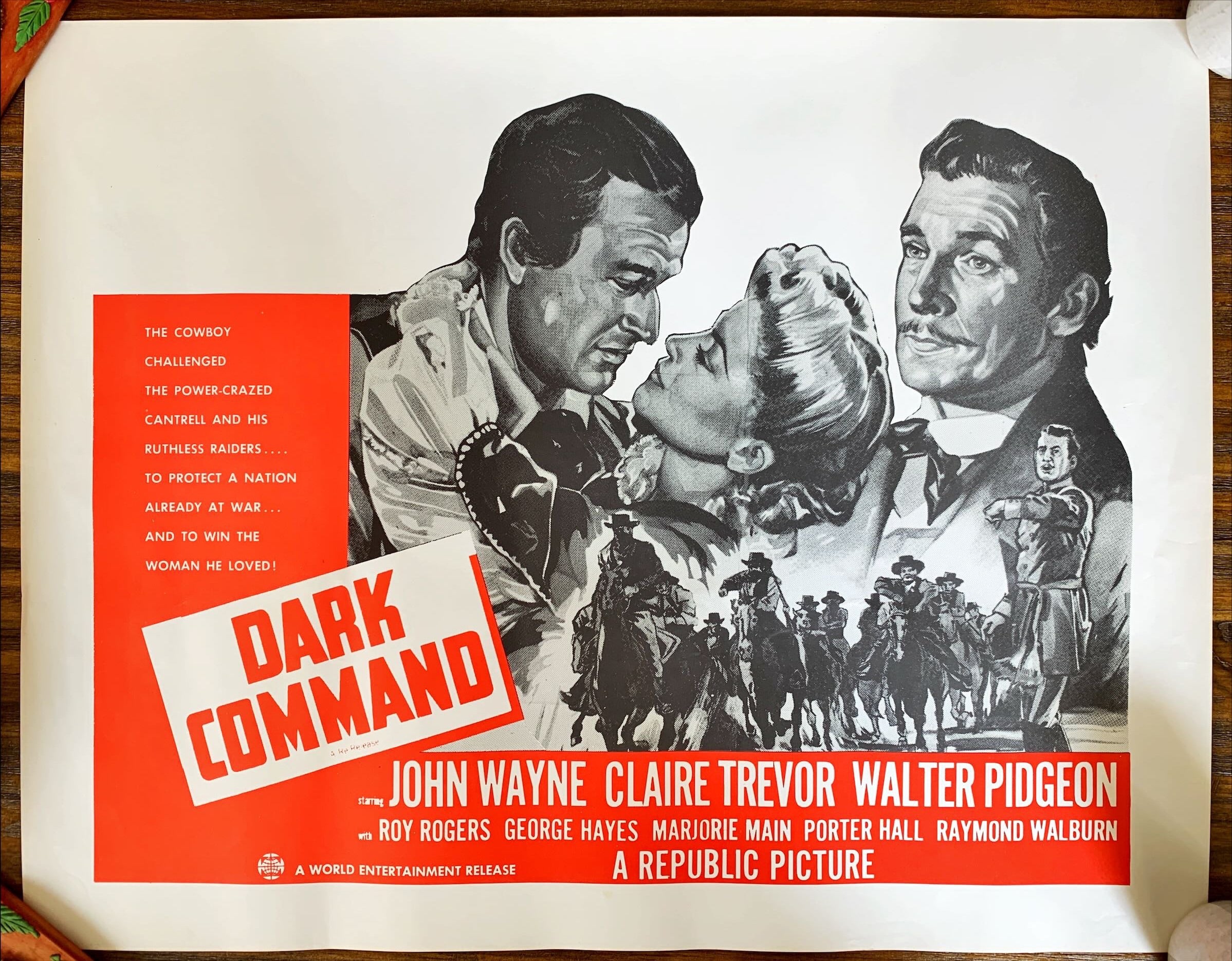 Dark Command John Wayne 18x23 movie poster (unknown provenance)