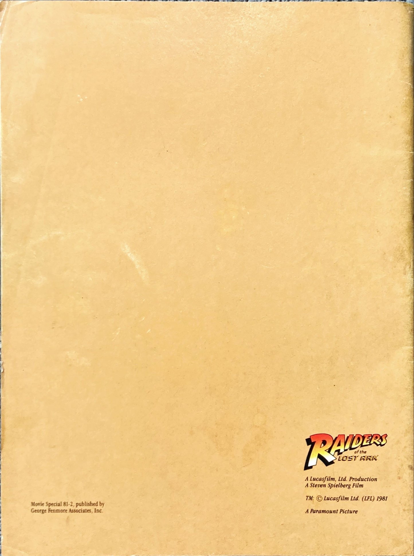 Raiders of the Lost Ark (1981) - Souvenir Book