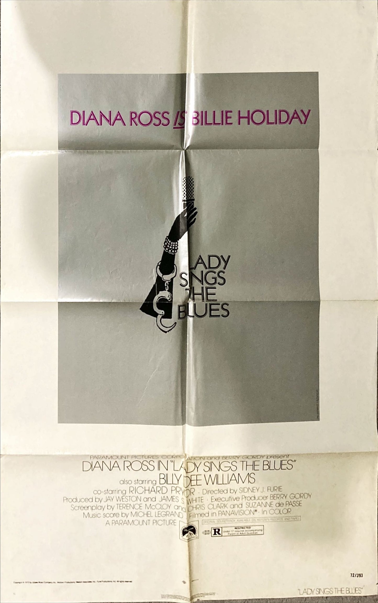 Lady Sings the Blues, 1sh 1972 Diana Ross as Billie Holiday
