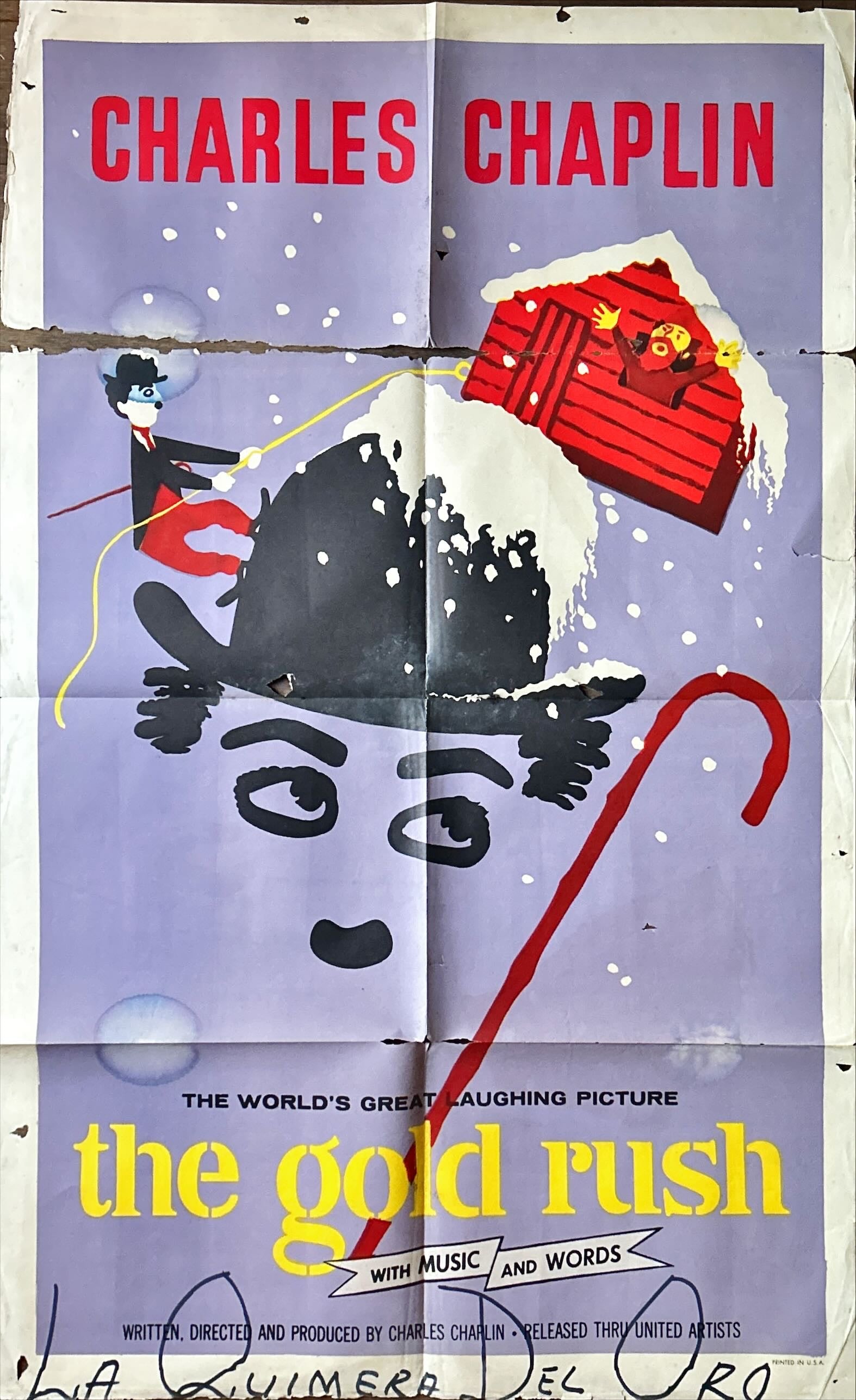 Gold Rush (1925) One Sheet Movie Poster - R'1959, Chaplin