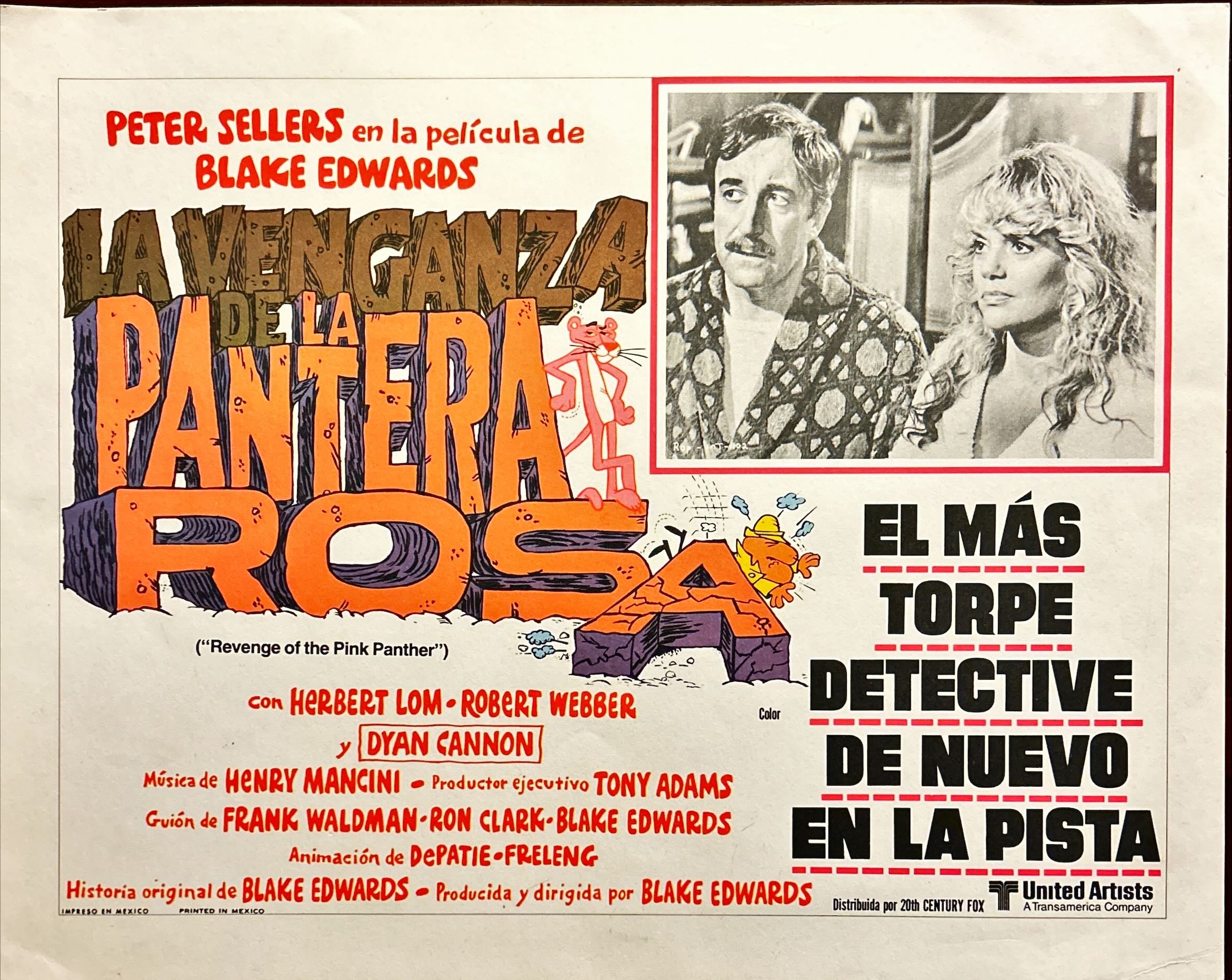 Revenge of the Pink Panther (1978) Original Mexican Lobby Card set X5