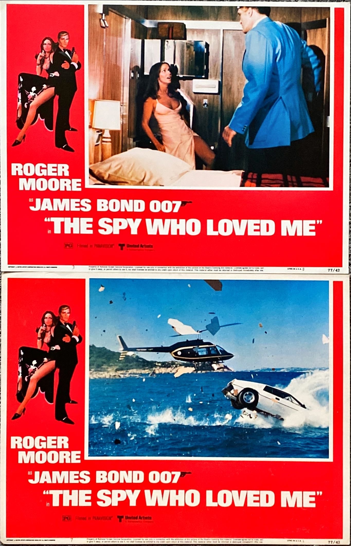 Spy Who loved Me (1977) 3x Lobby Cards - James Bond