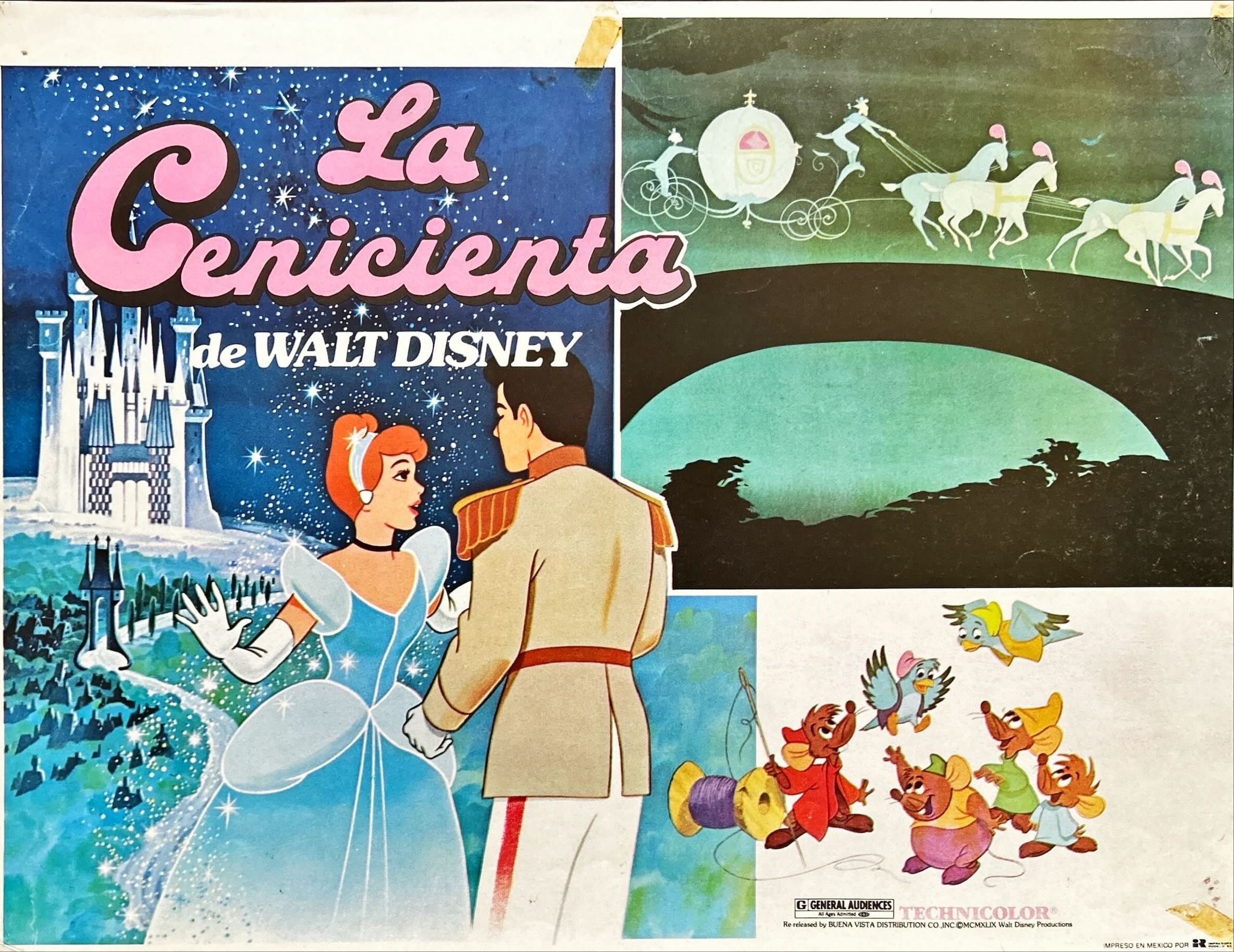 Cinderella (1950) 6x Lobby Cards - MX