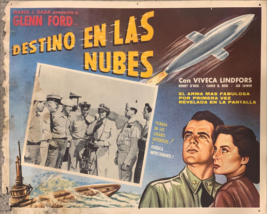 THE FLYING MISSILE,MEXICAN MOVIE LOBBY CARD R60S GLENN FORD, SCI-FI