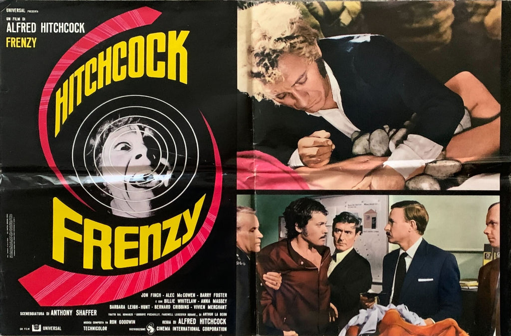Frenzy 9 Italian 18x26 pbustas 1972 Shaffer, Alfred Hitchcock's shocking masterpiece