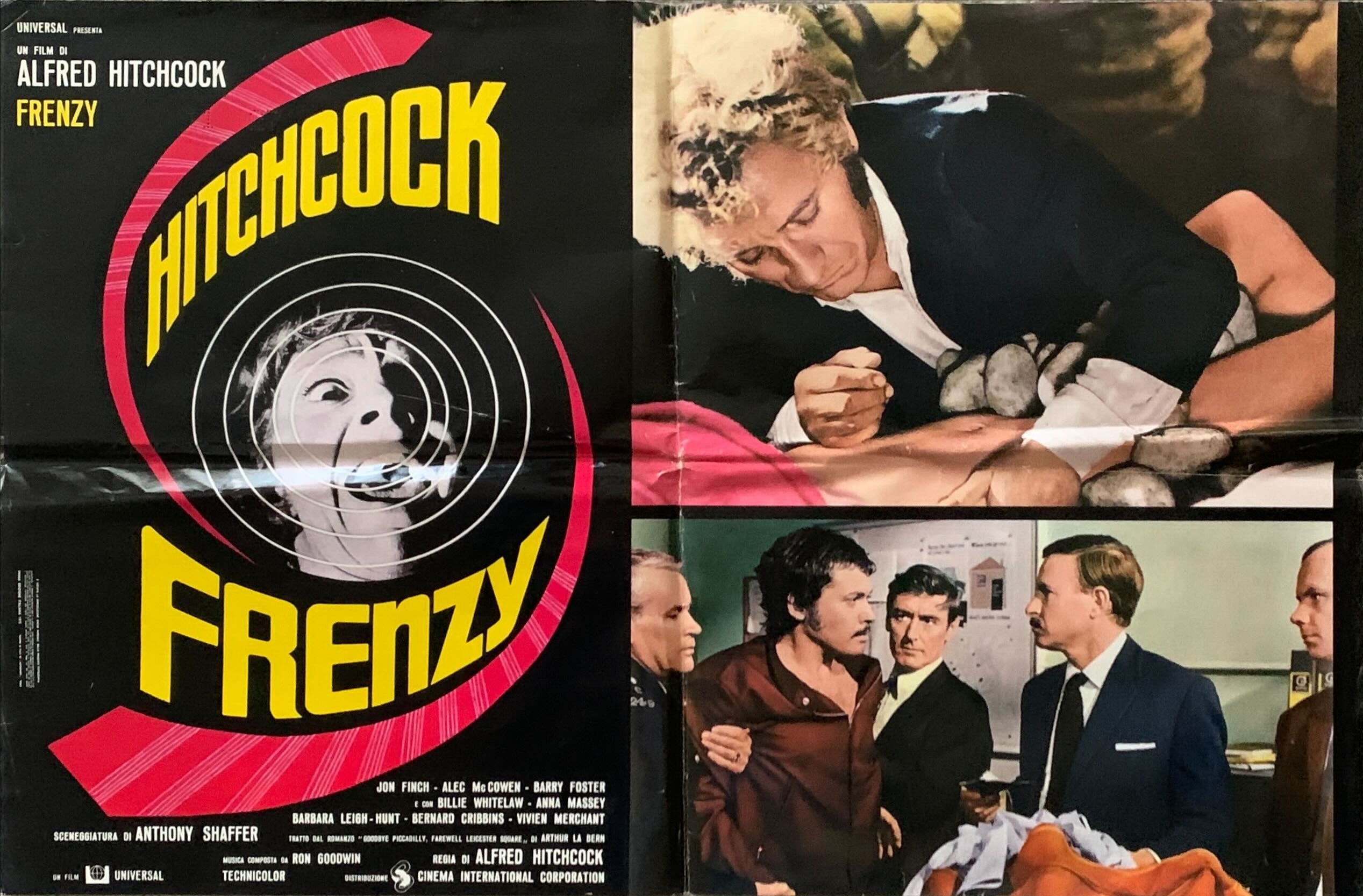 Frenzy 9 Italian 18x26 pbustas 1972 Shaffer, Alfred Hitchcock's shocking masterpiece