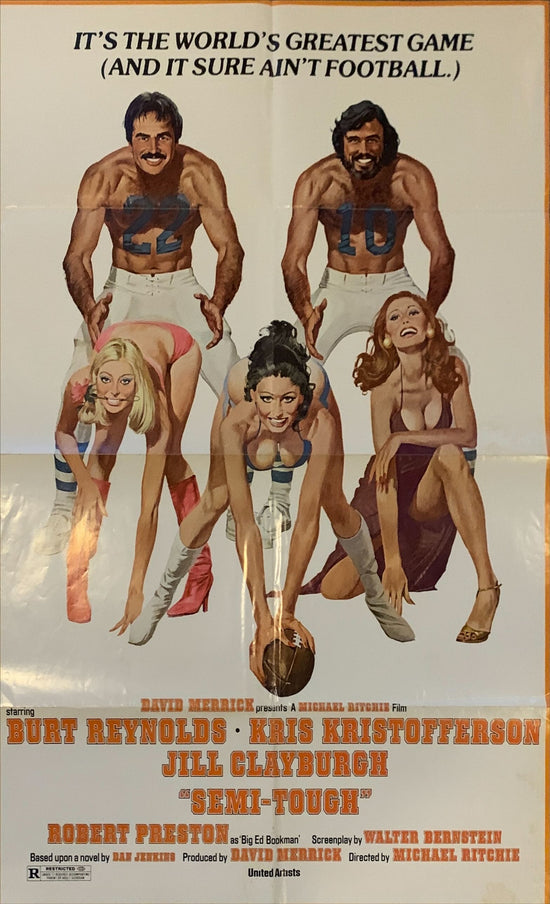 Semi Tough,1sh 1977 Burt Reynolds, Kris Kristofferson, sexy girls & football art by McGinnis