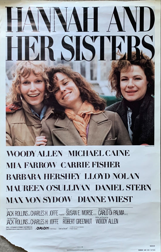 Hannah and her sisters, 1sh 1986 Woody Allen, Mia Farrow, Carrie Fisher, Barbara Hershey