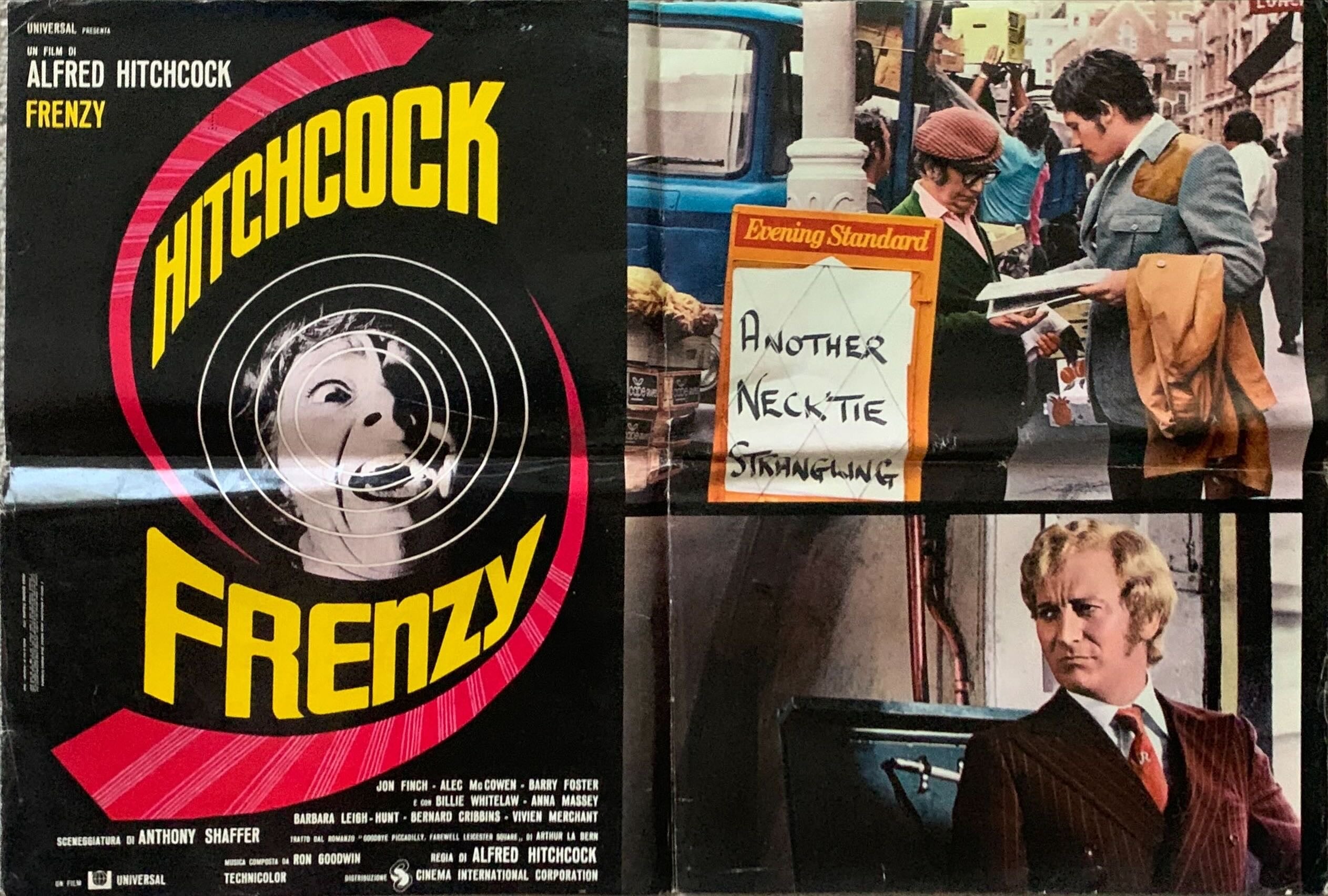 Frenzy 9 Italian 18x26 pbustas 1972 Shaffer, Alfred Hitchcock's shocking masterpiece