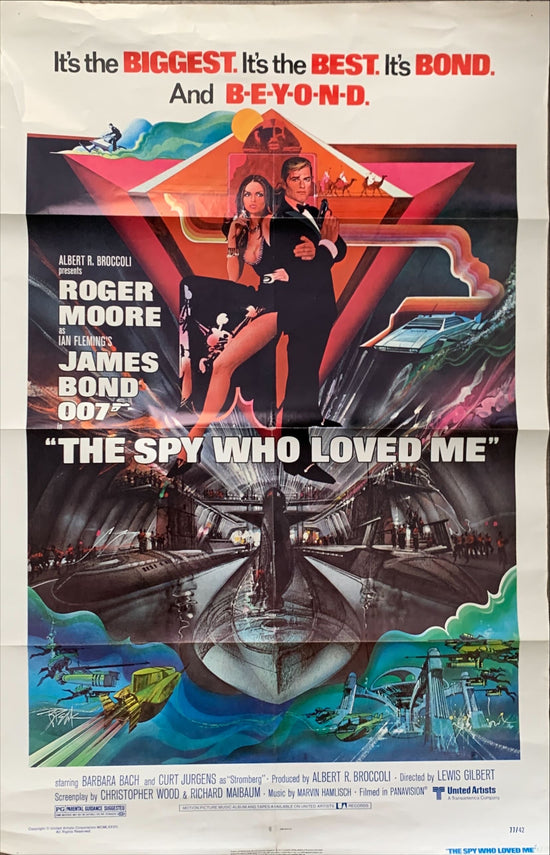 The Spy Who loved me 1sh 1977 great art of Roger Moore as James Bond by Bob Peak